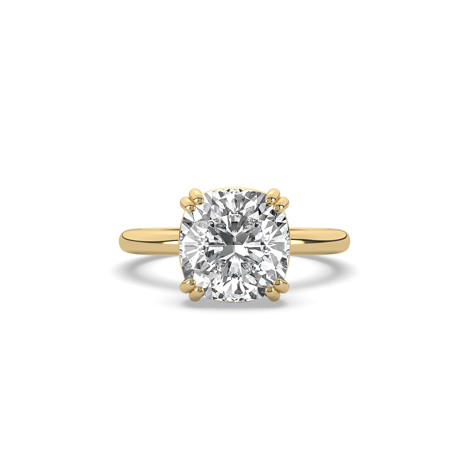 Cushion Double Prong Solitaire Engagement Ring