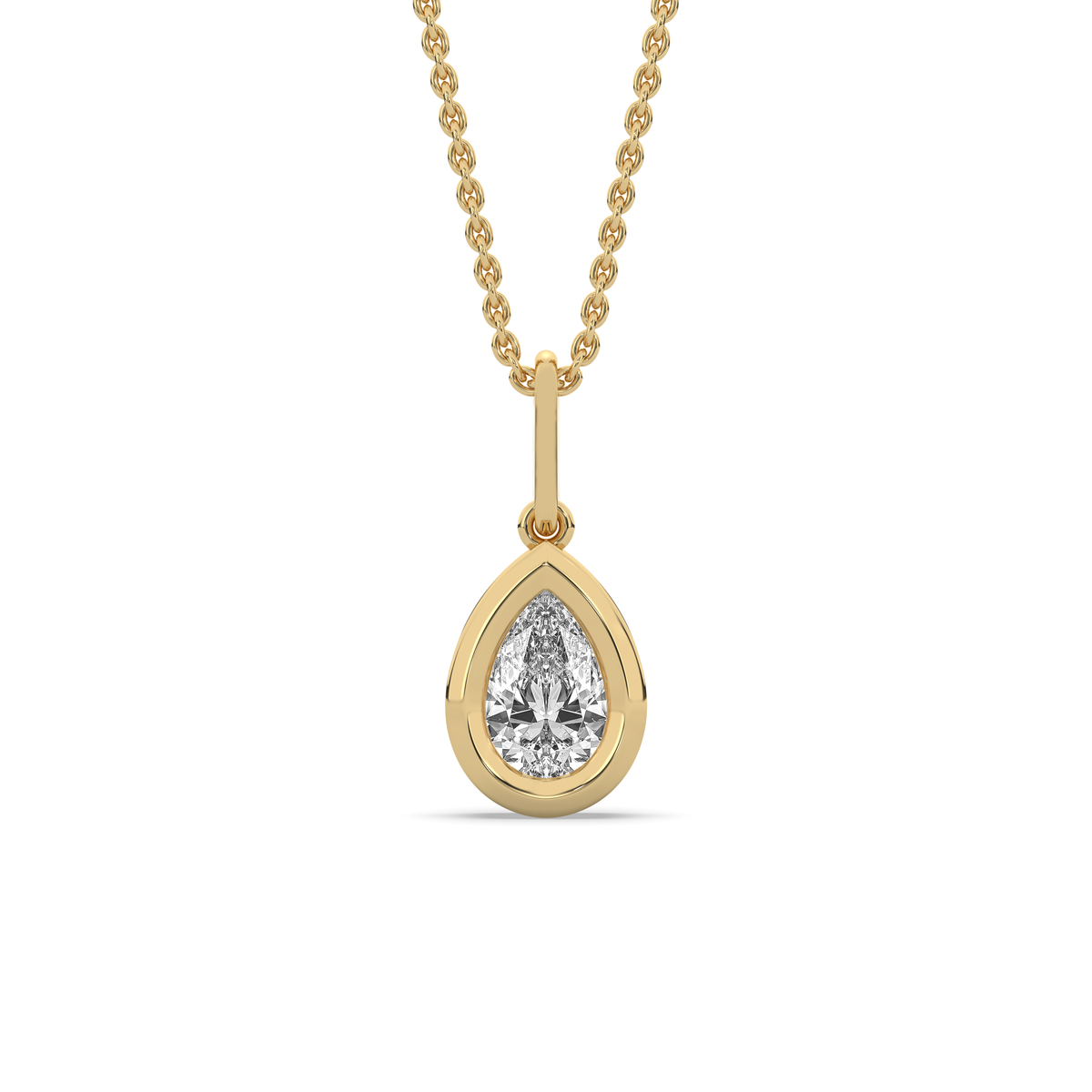 The Bezel Pear Diamond Charm