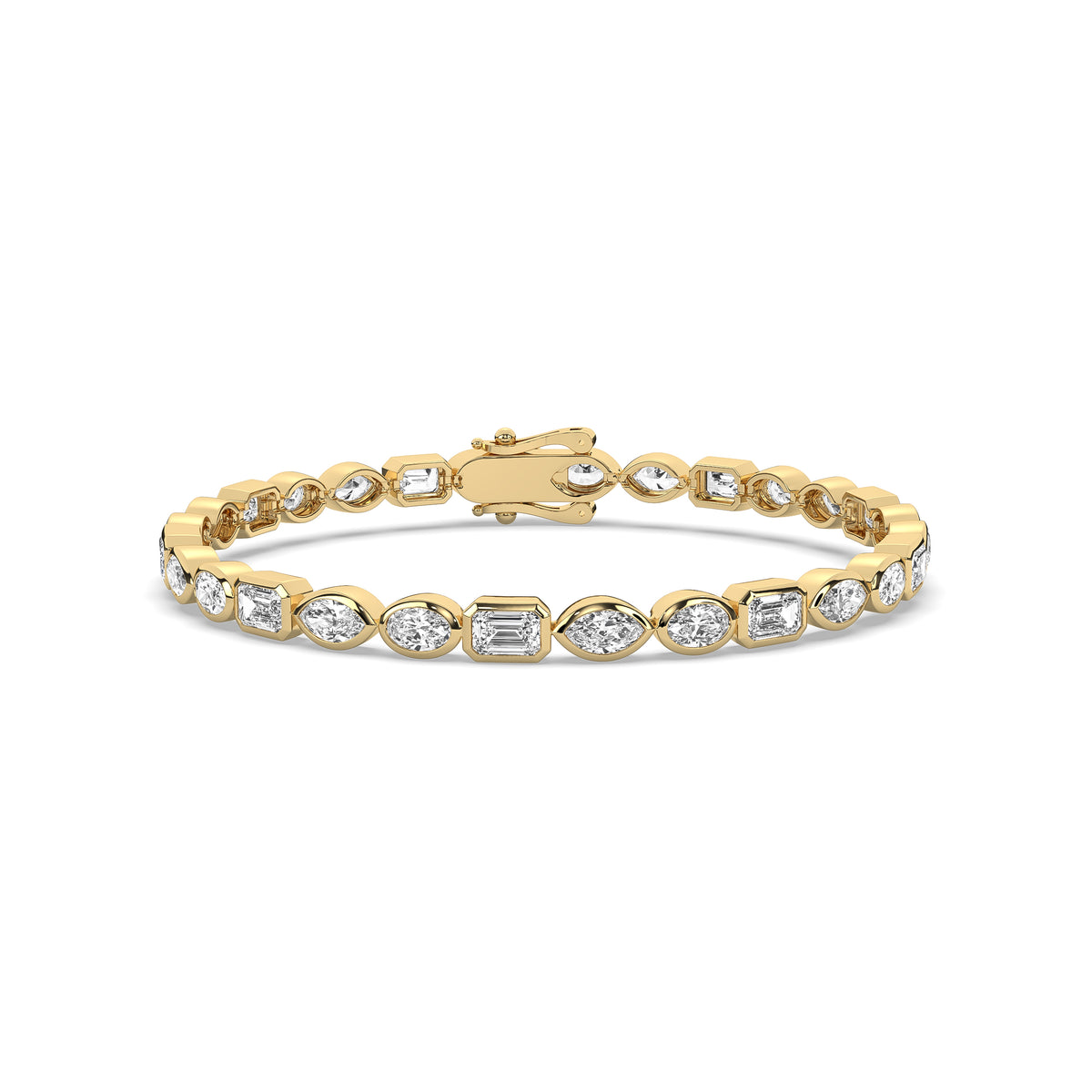 The Bezel Mixed-Cut Diamond Tennis Bracelet