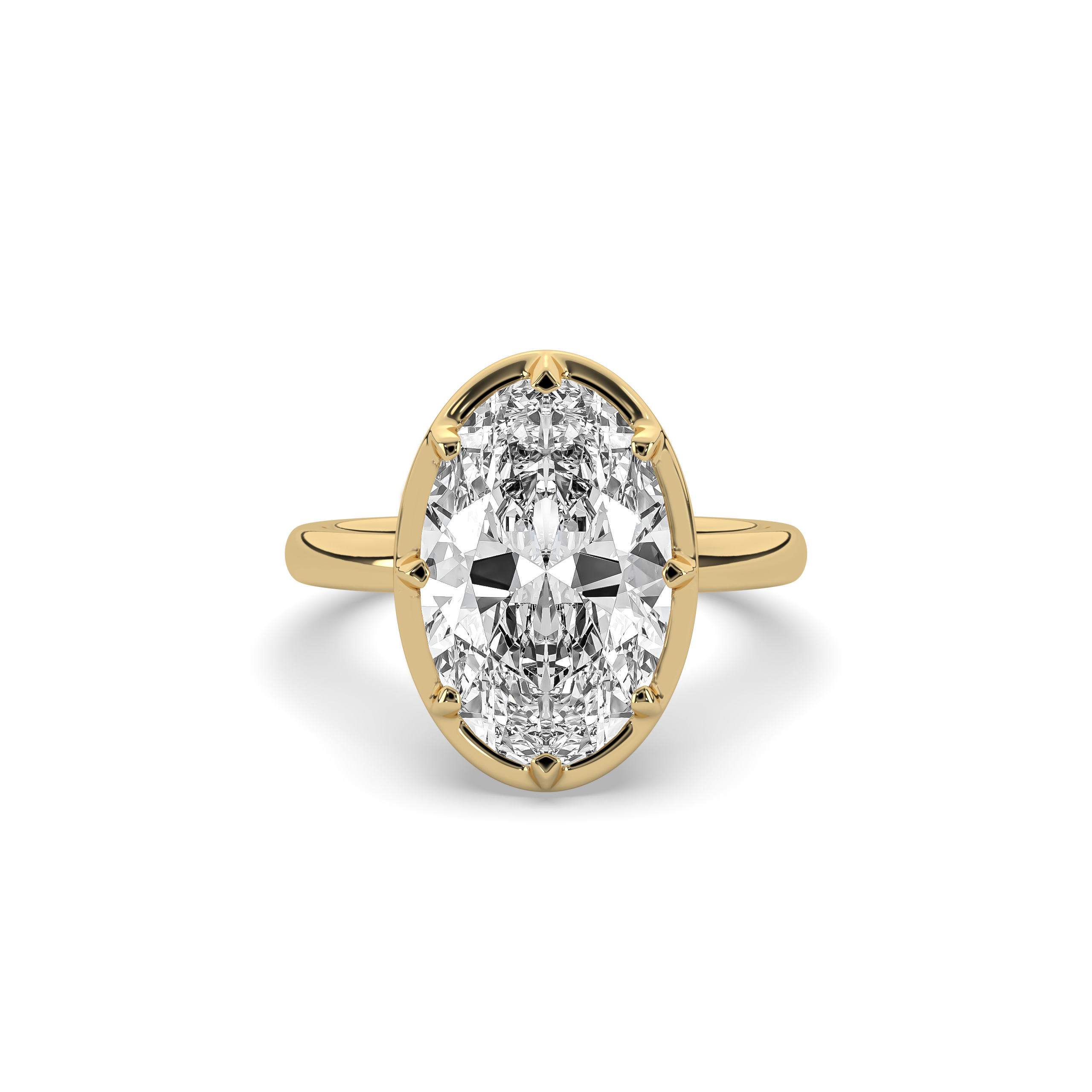 Victoria Oval Diamond Button Back Ring