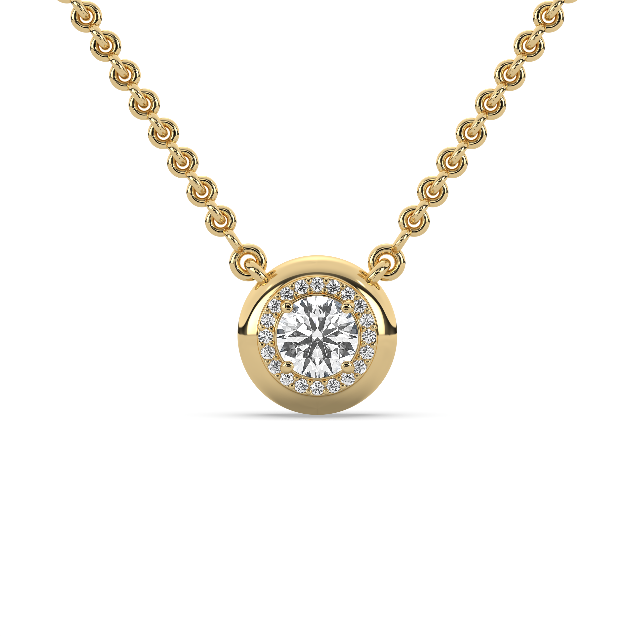 Diana Diamond Halo Pendant Necklace