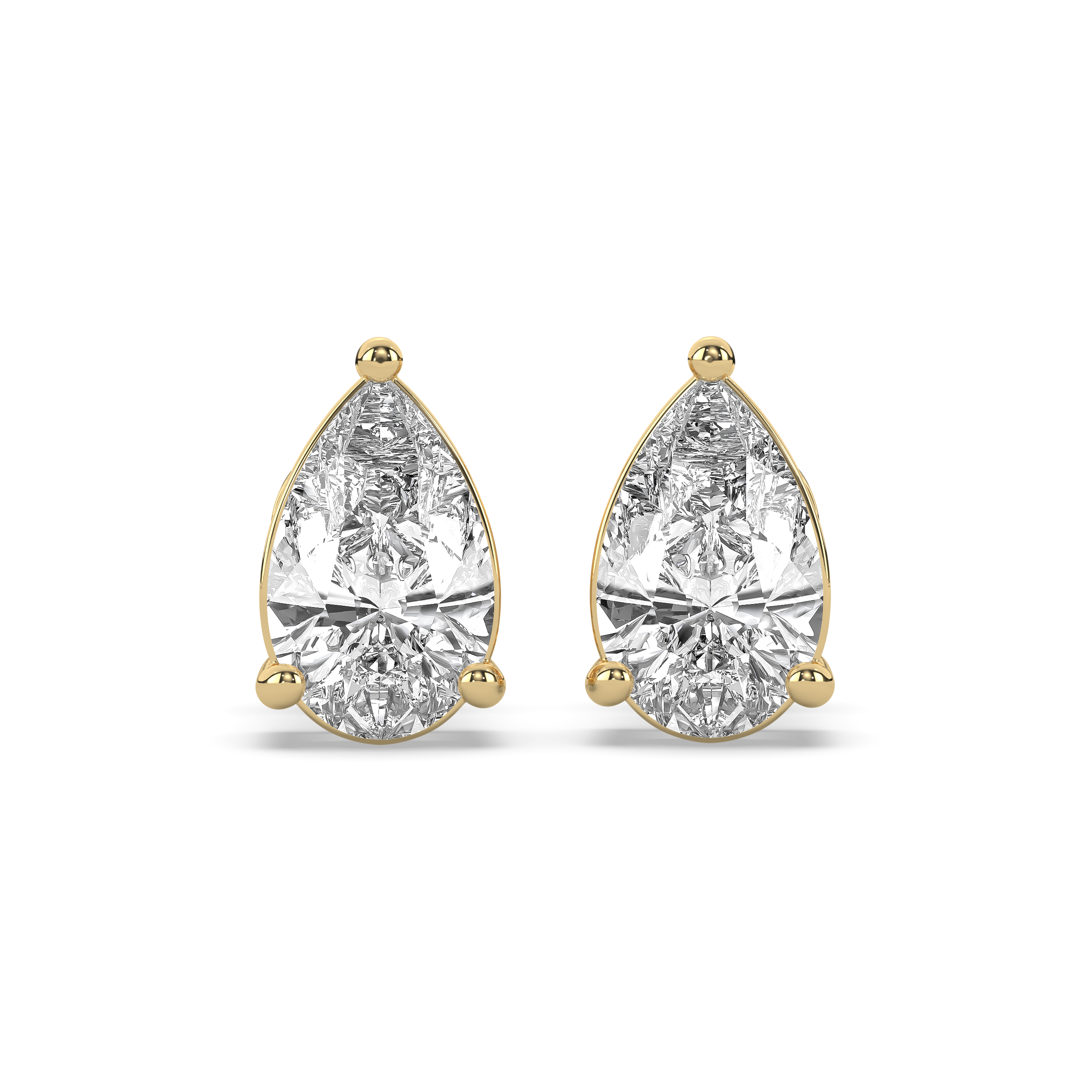 Pear Diamond Solitaire Studs