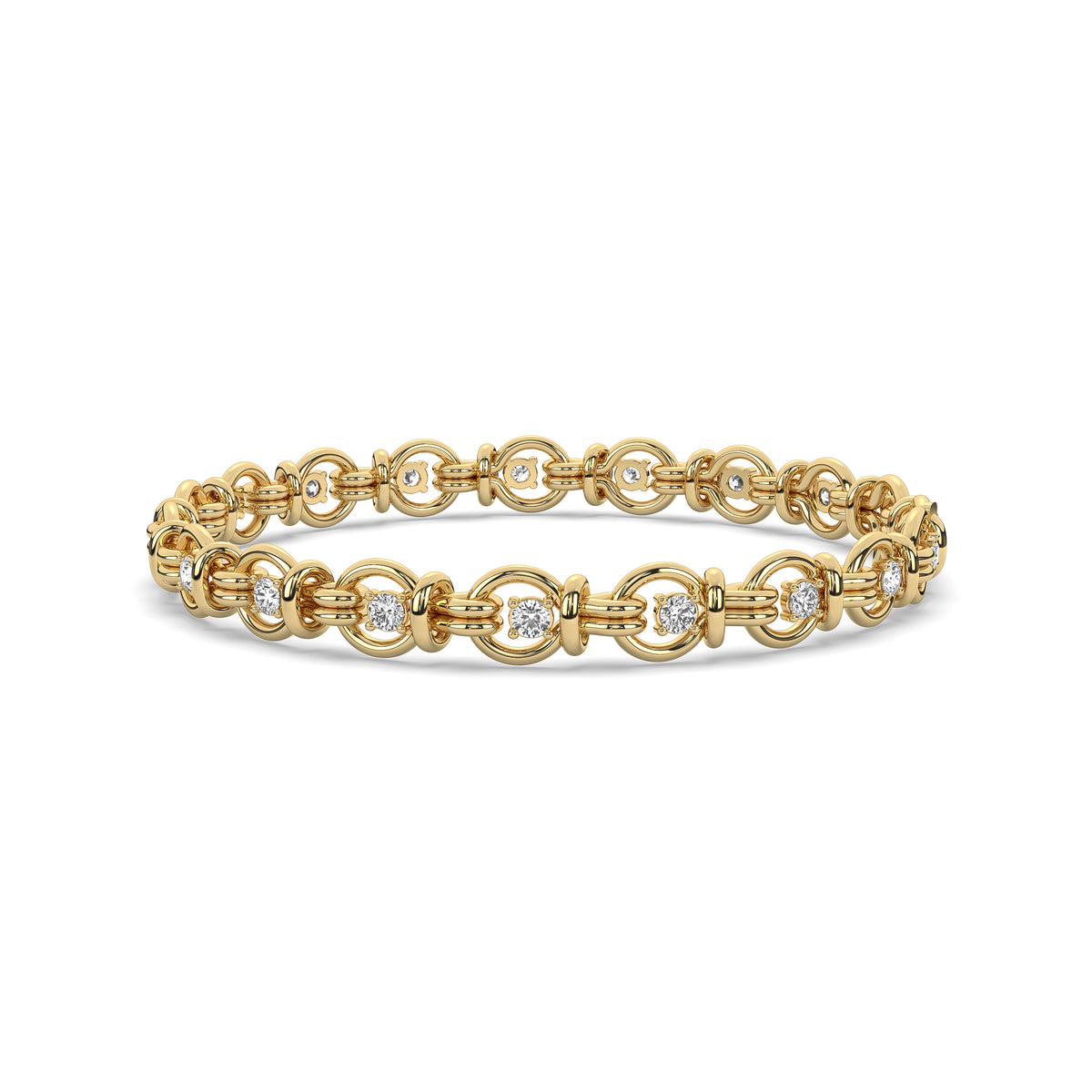 The Diamond Gold Knot Chain Bracelet