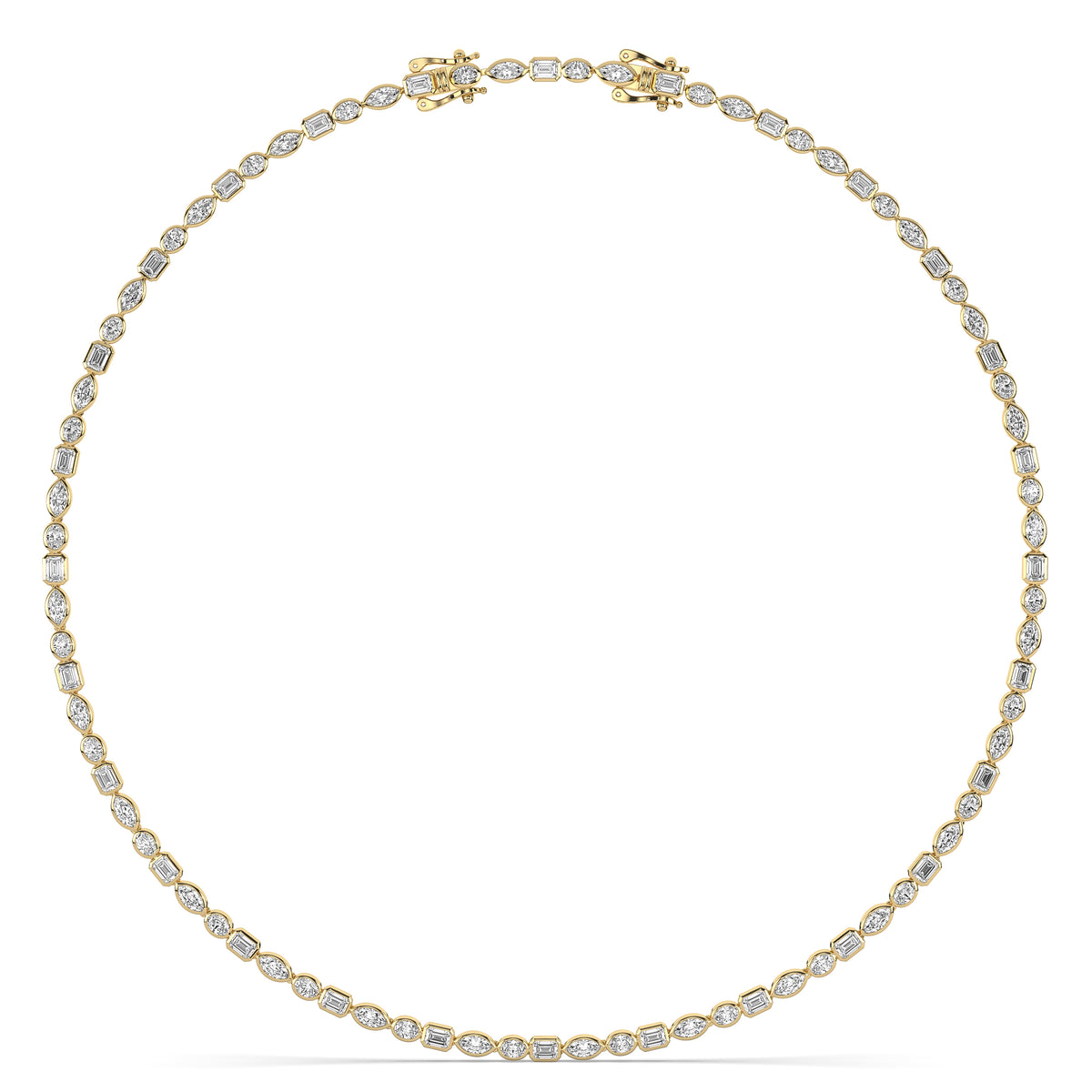 The Bezel Mixed-Cut Diamond Tennis Necklace