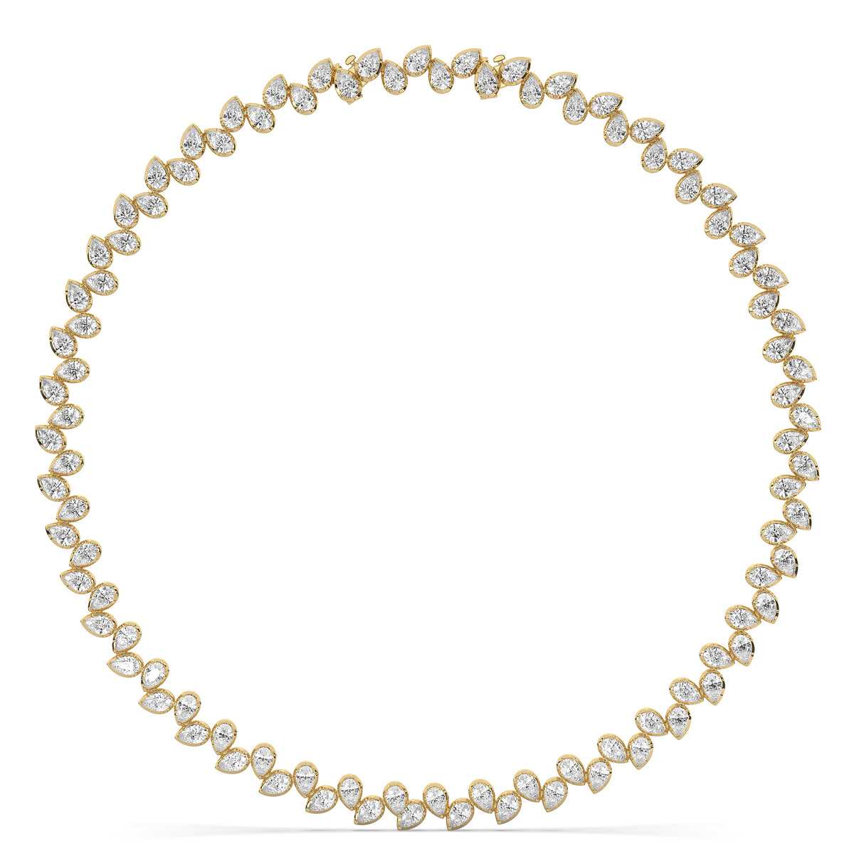 The Reverse Pear Diamond Tennis Necklace