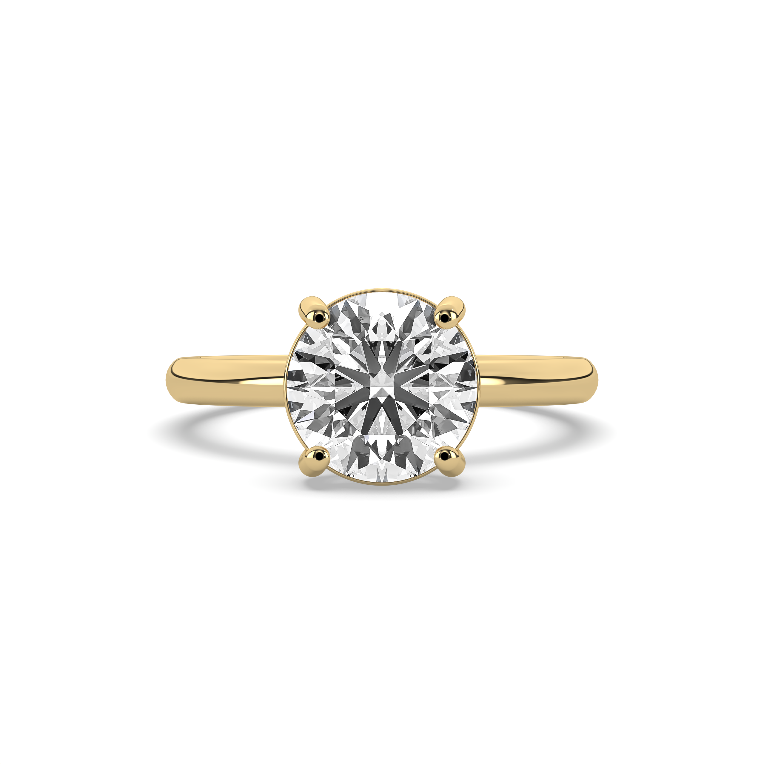 Round Signature Solitaire Engagement Ring