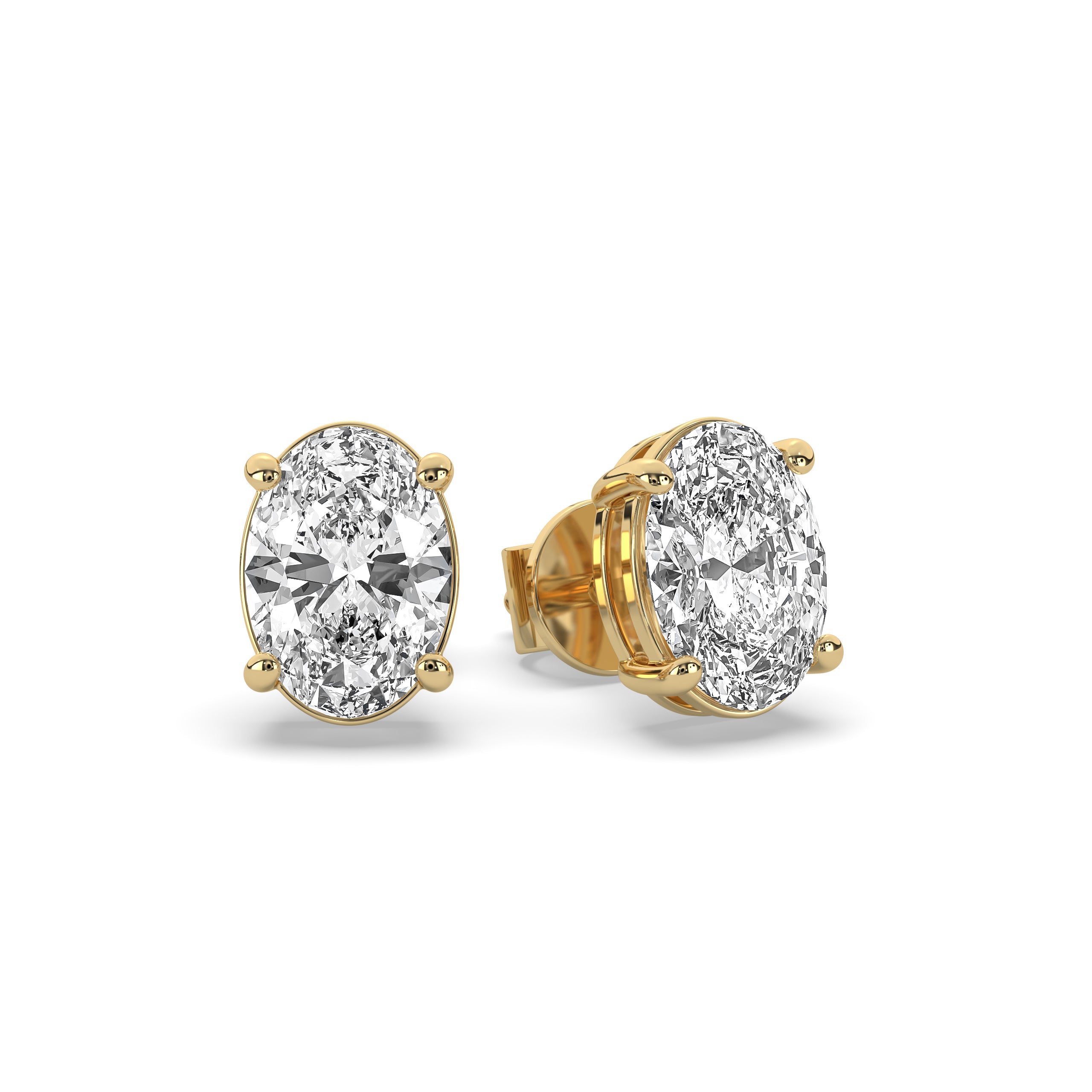 Oval Diamond Solitaire Studs