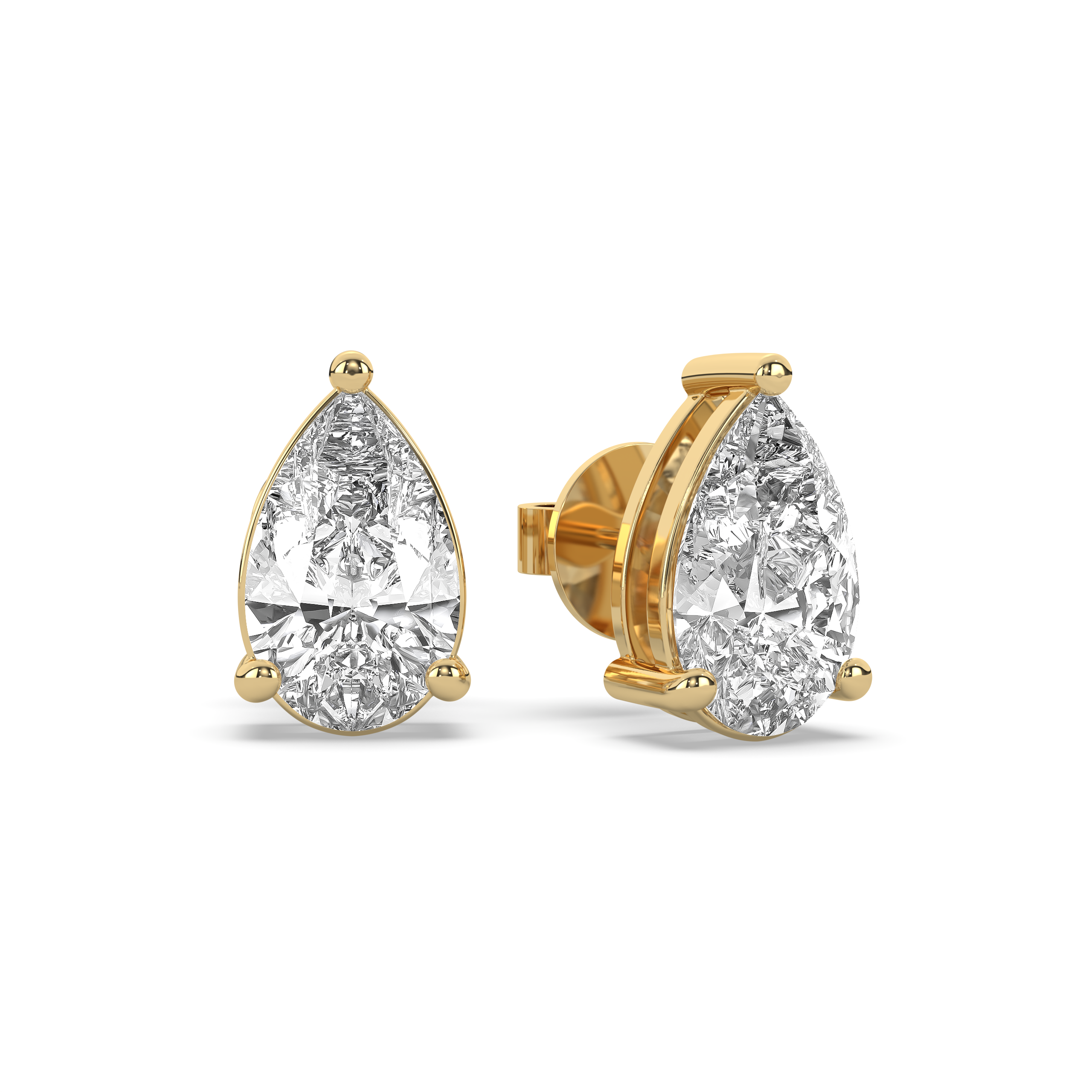 Pear Diamond Solitaire Studs