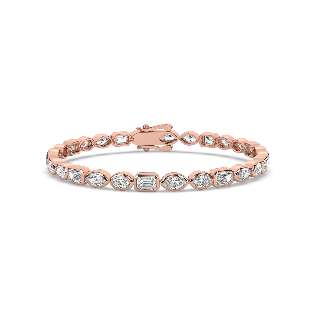 The Bezel Mixed-Cut Diamond Tennis Bracelet