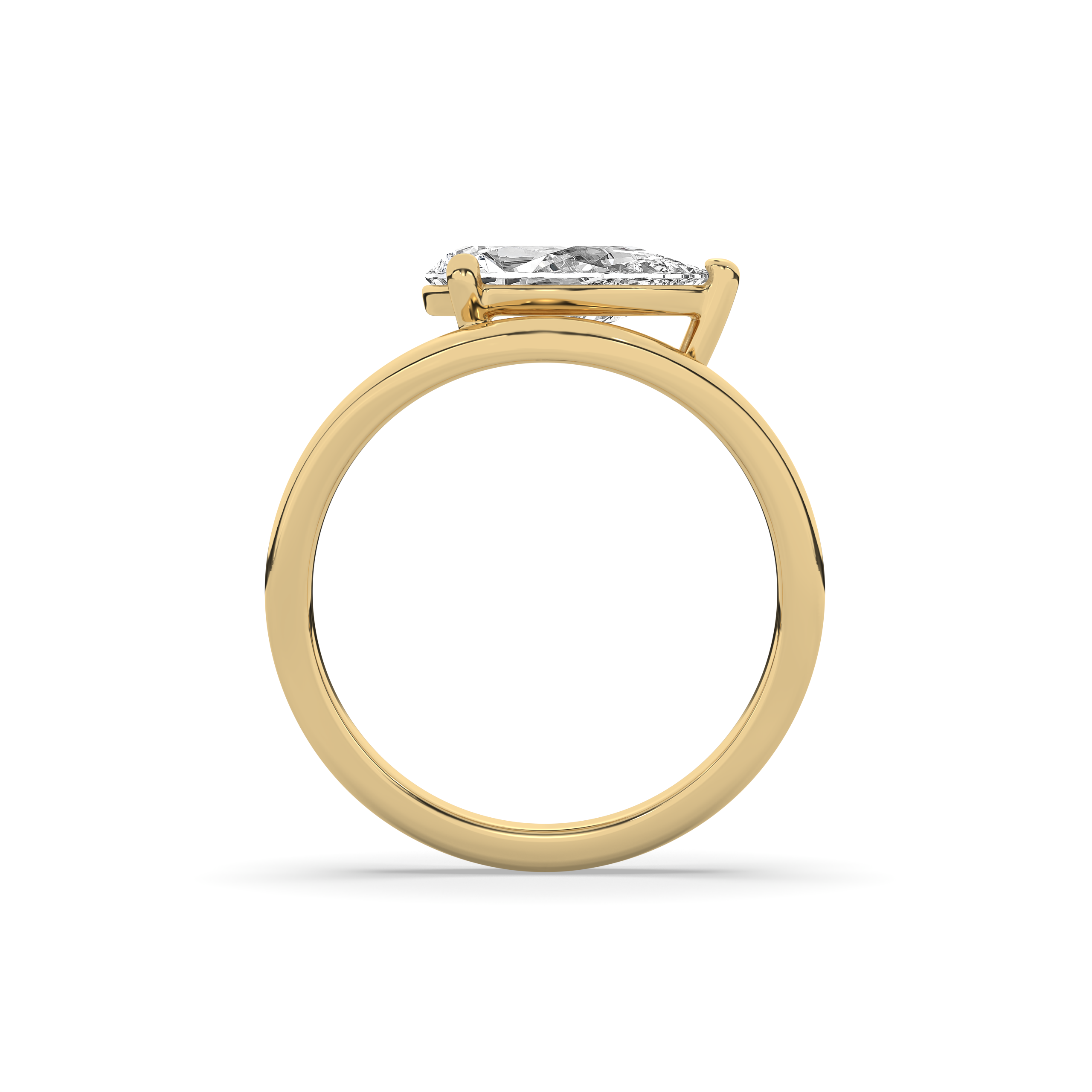 Pear Wave Solitaire Engagement Ring