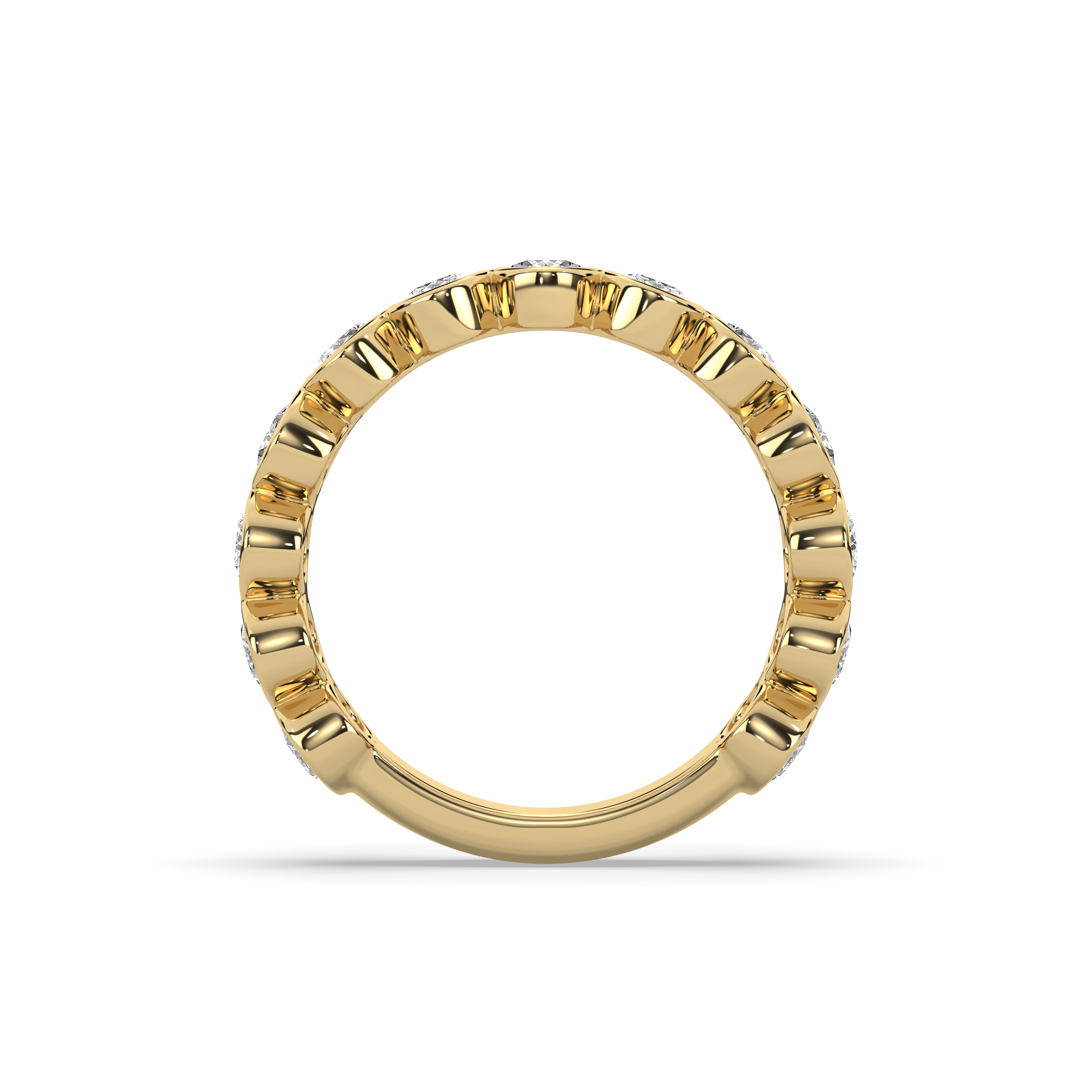 OVAL DIAMOND BEZEL 3/4 BAND