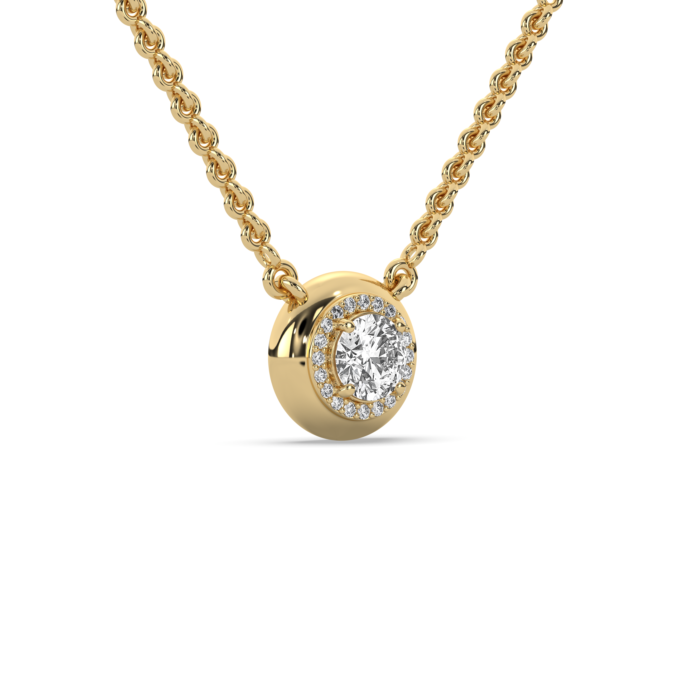 Diana Diamond Halo Pendant Necklace
