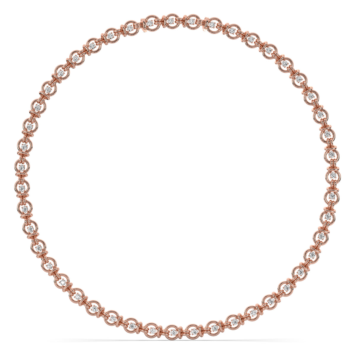 The Round Diamond Gold Knot Chain Necklace