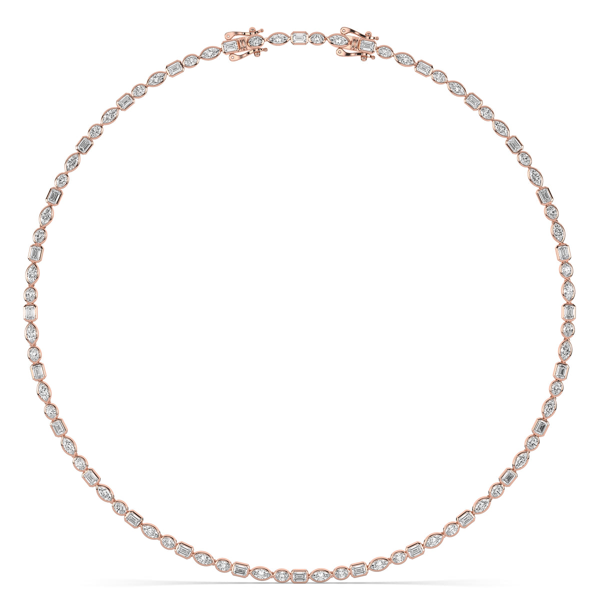 The Bezel Mixed-Cut Diamond Tennis Necklace
