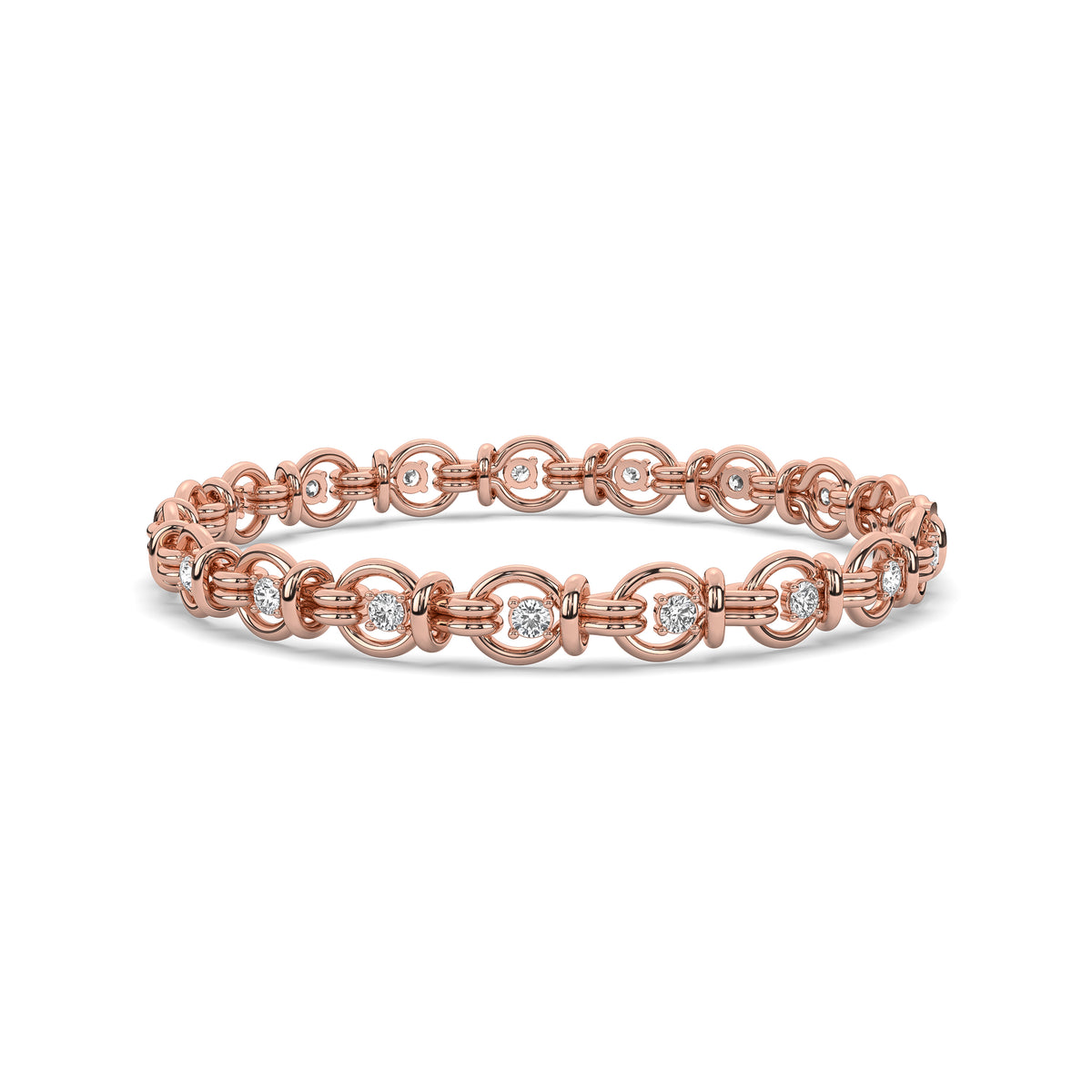 The Diamond Gold Knot Chain Bracelet