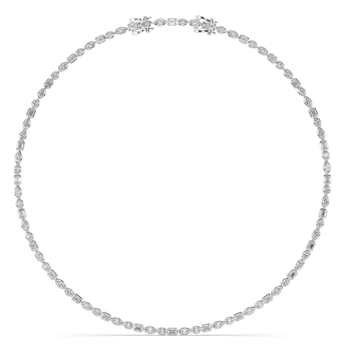 The Bezel Mixed-Cut Diamond Tennis Necklace