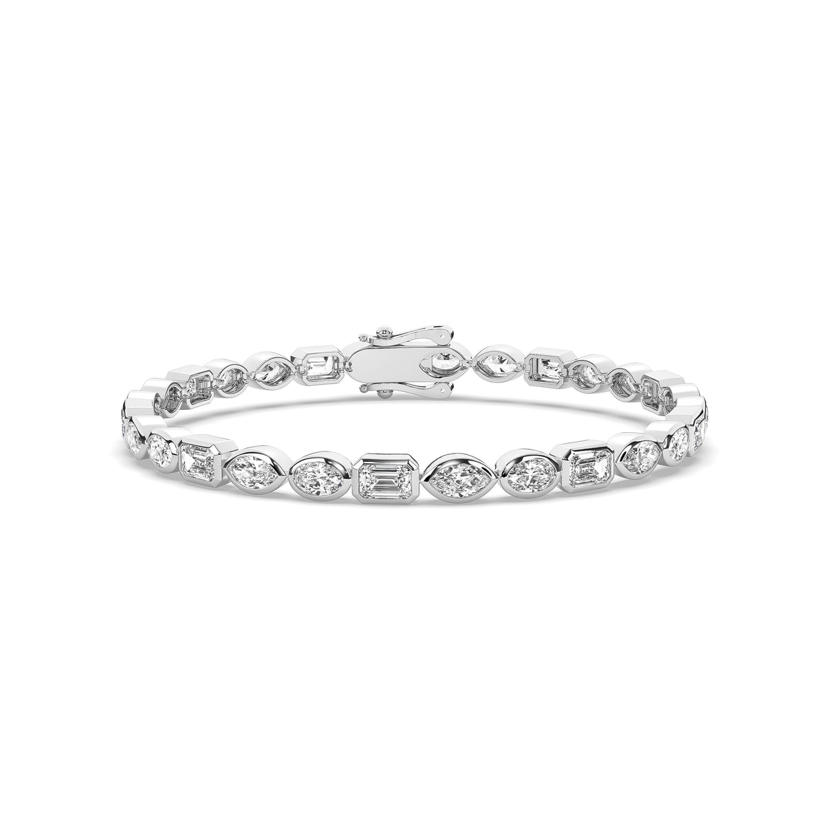 The Bezel Mixed-Cut Diamond Tennis Bracelet