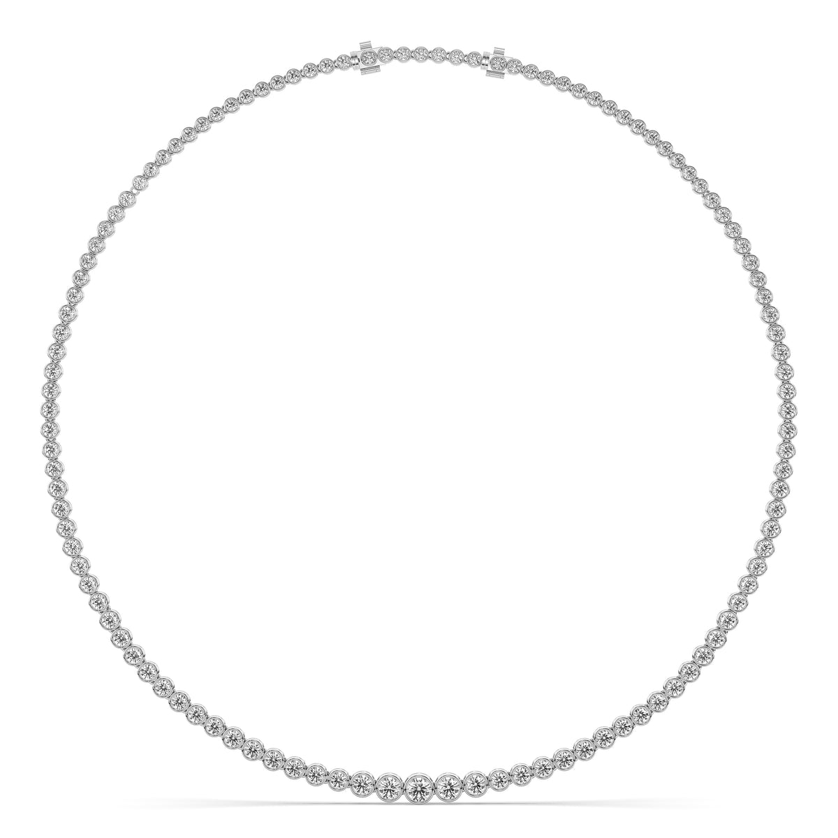 The Graduated Round Diamond Tennis Necklace