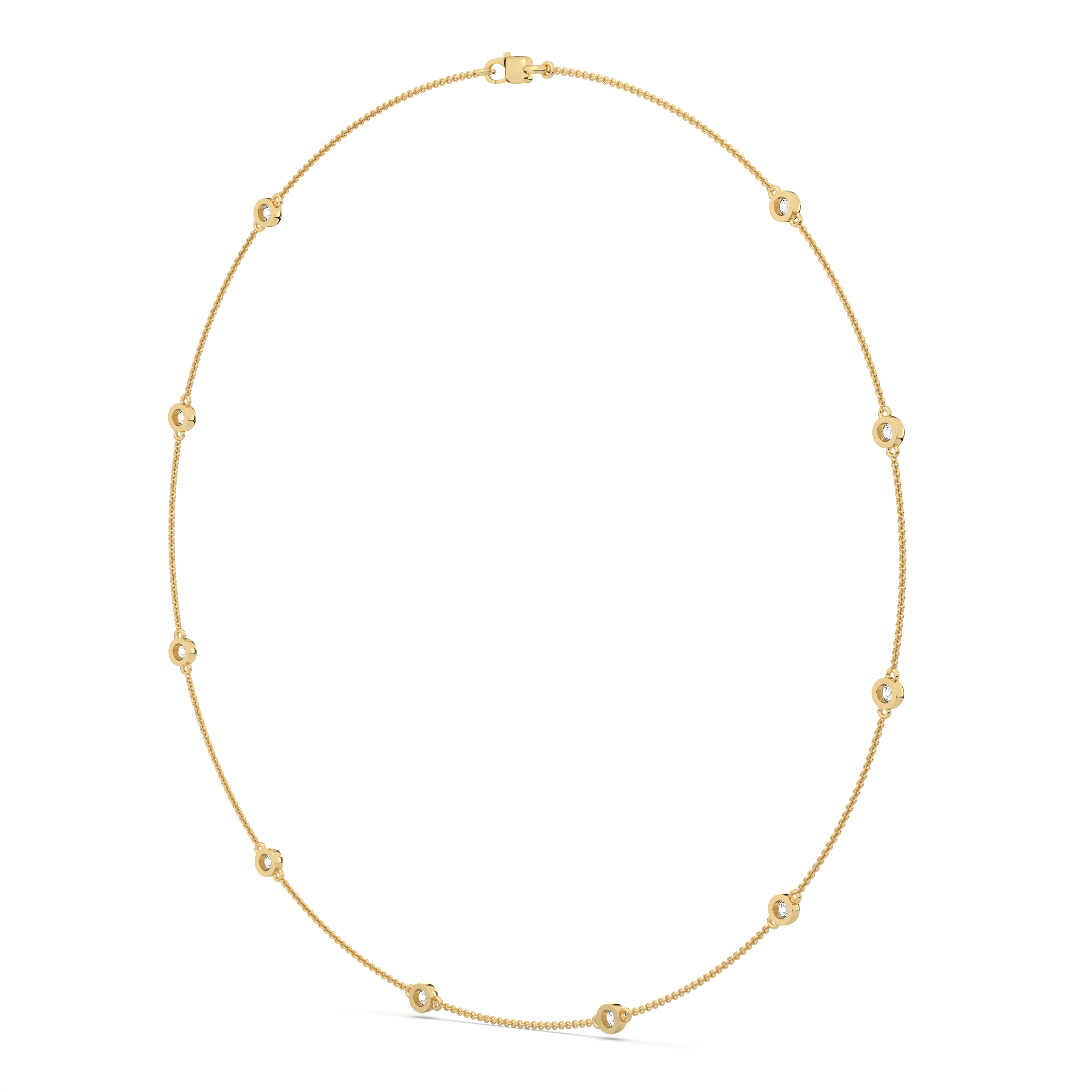 Diamond Bezel Station Necklace