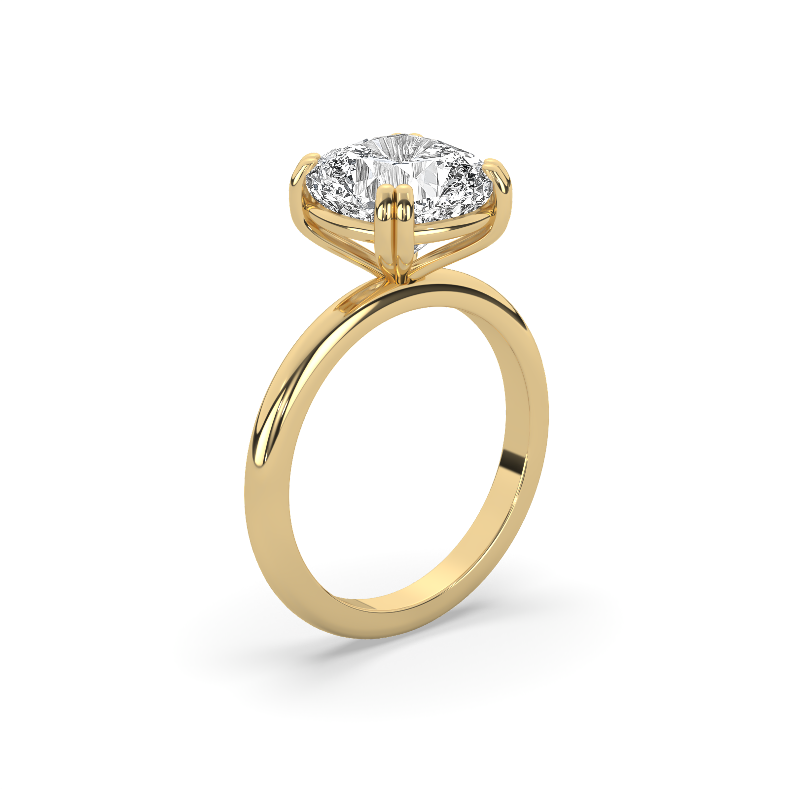 Cushion Double Prong Solitaire Engagement Ring