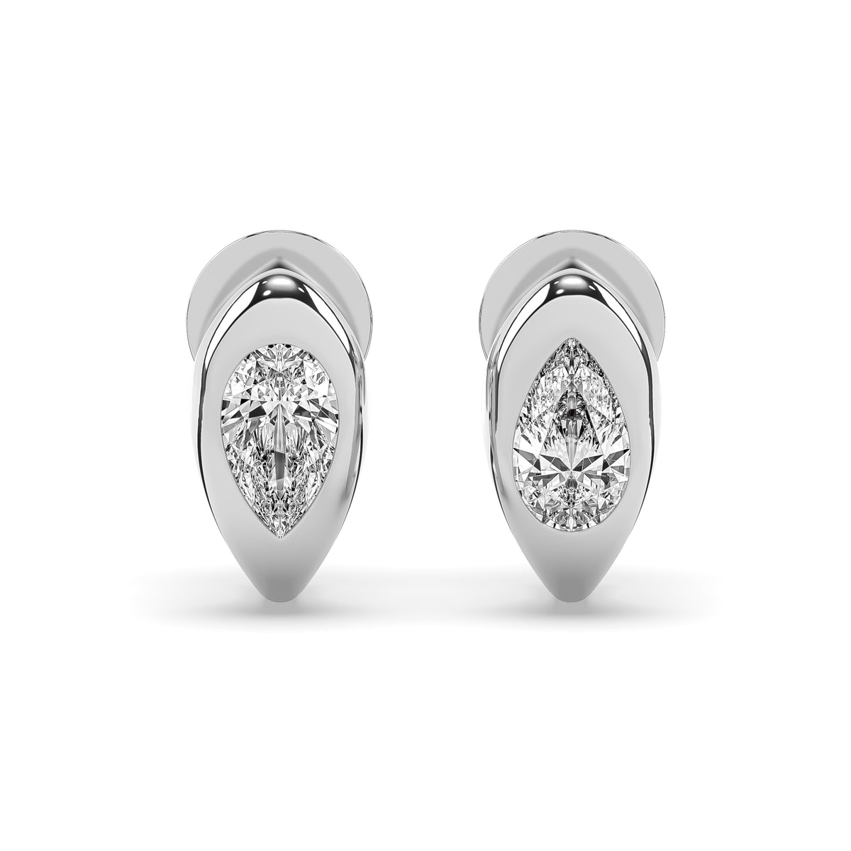 The Large Pear Diamond Stuggie Earrings