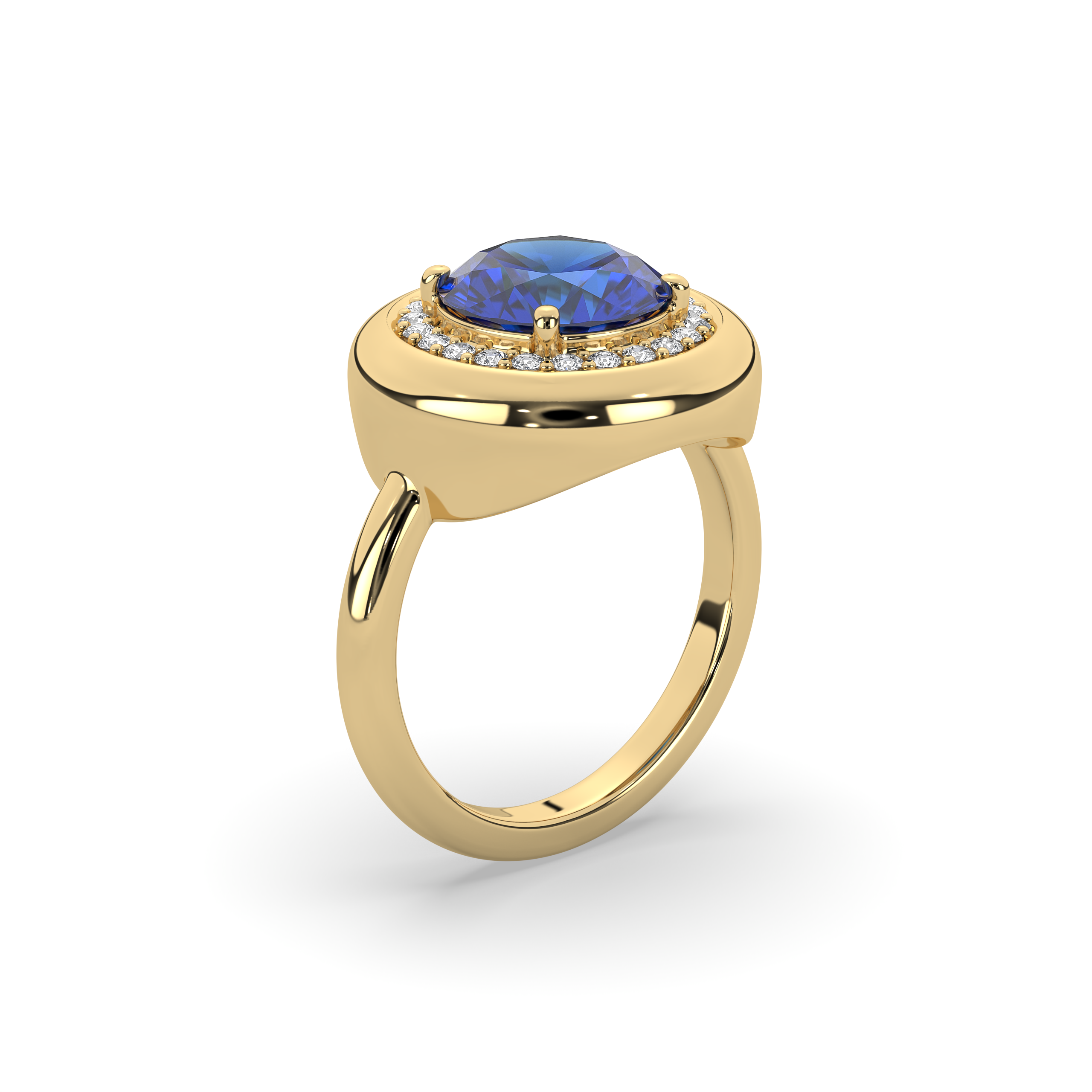 Diana Blue Sapphire Diamond Ring