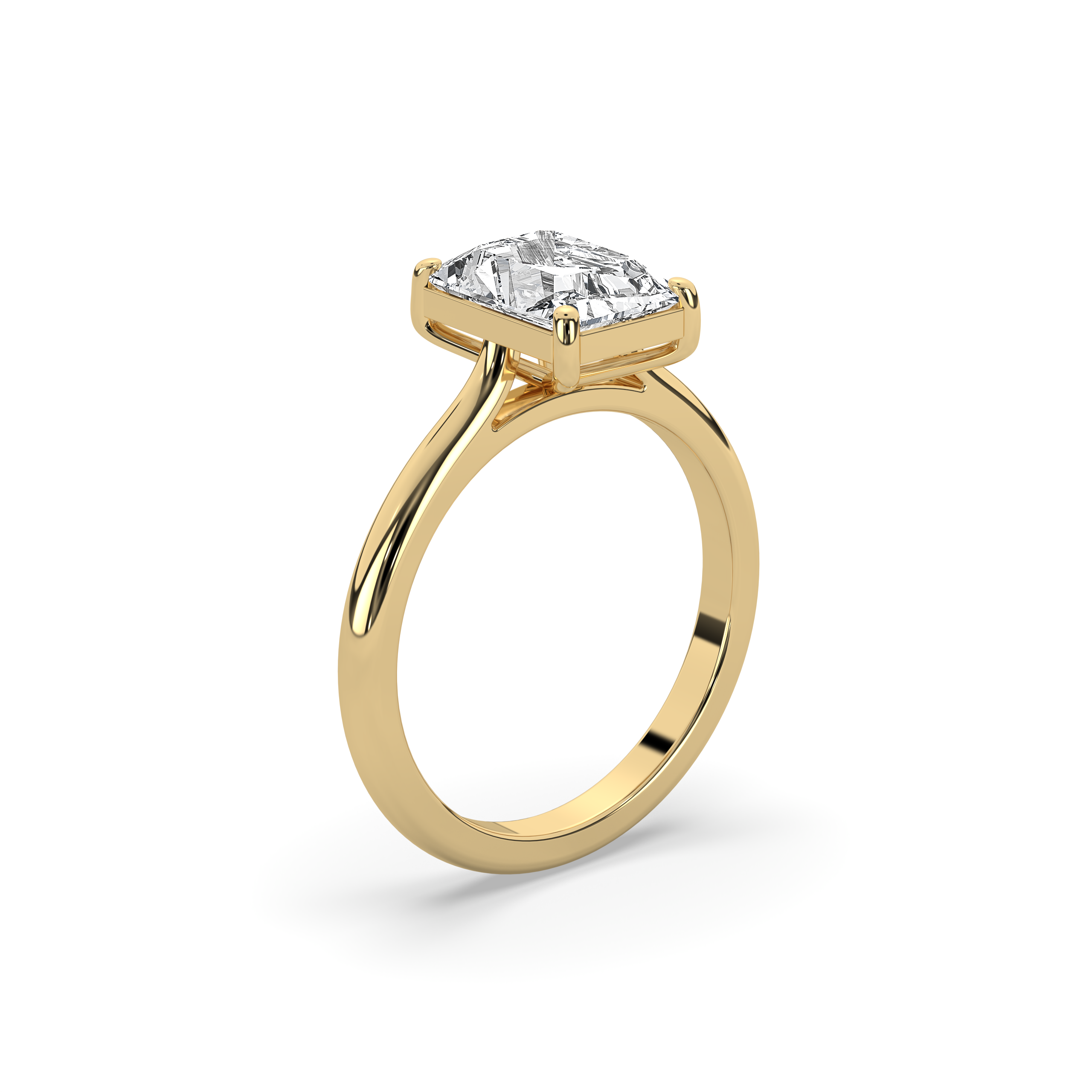 Radiant Cut Diamond Cathedral Setting Engagement Ring