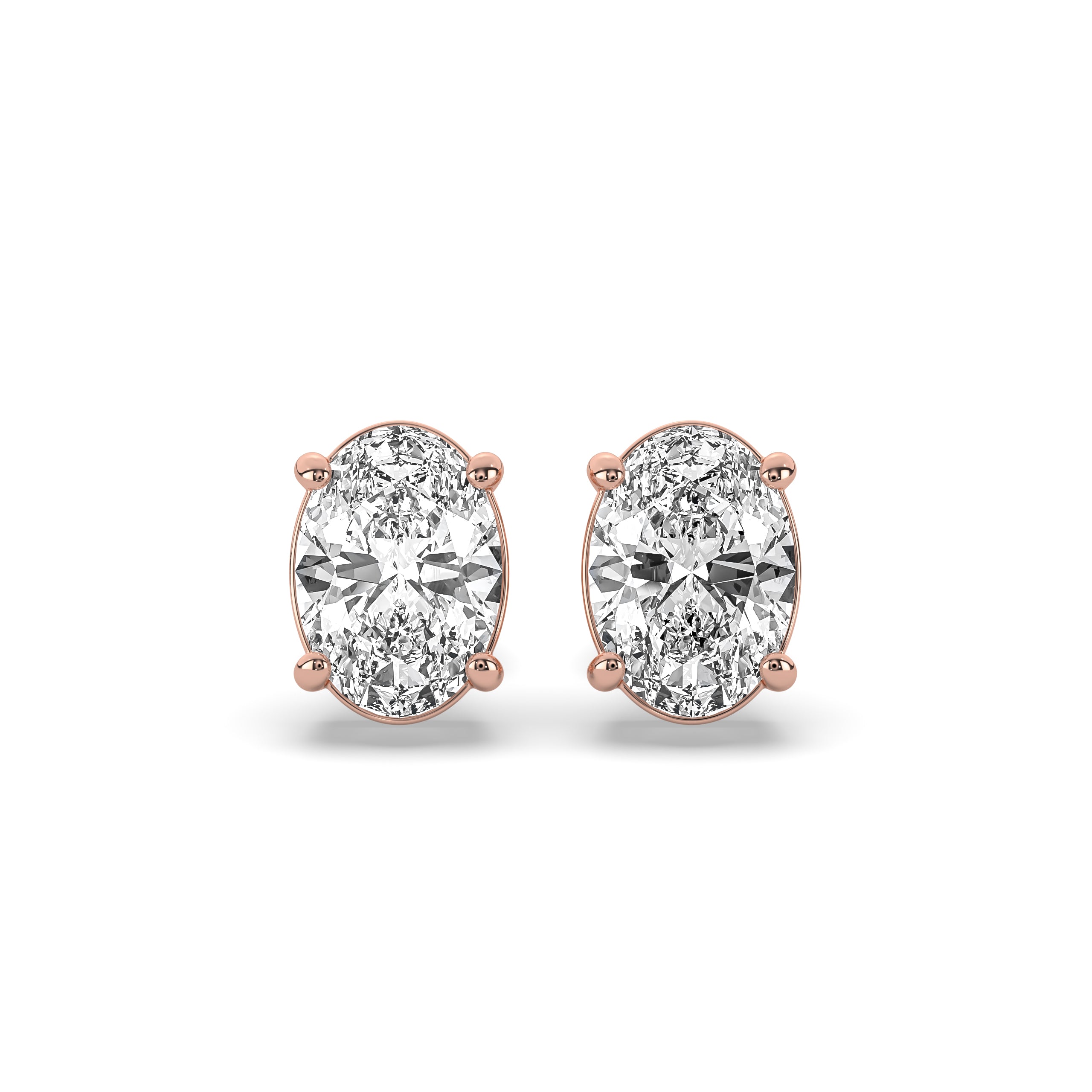 Oval Diamond Solitaire Studs
