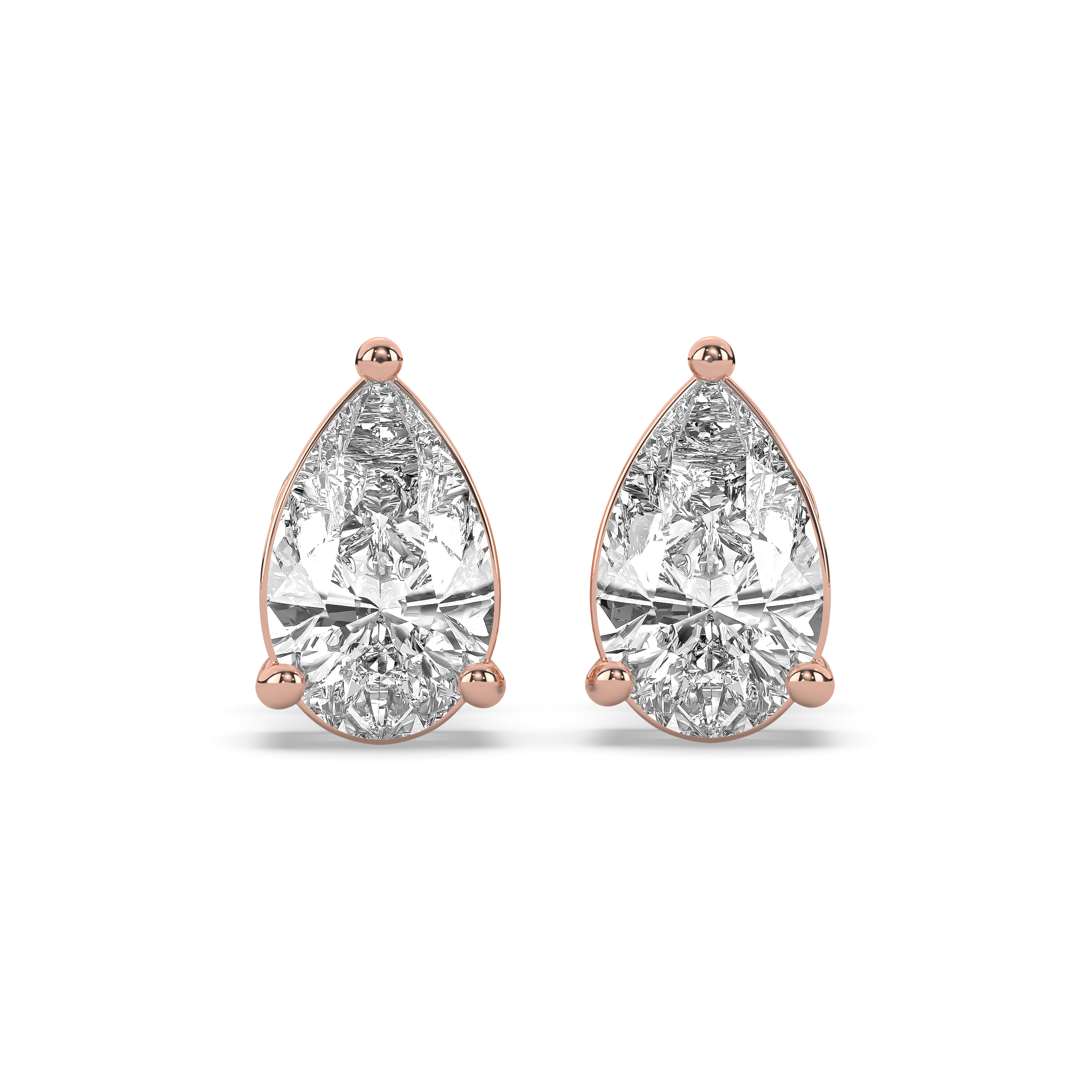 Pear Diamond Solitaire Studs
