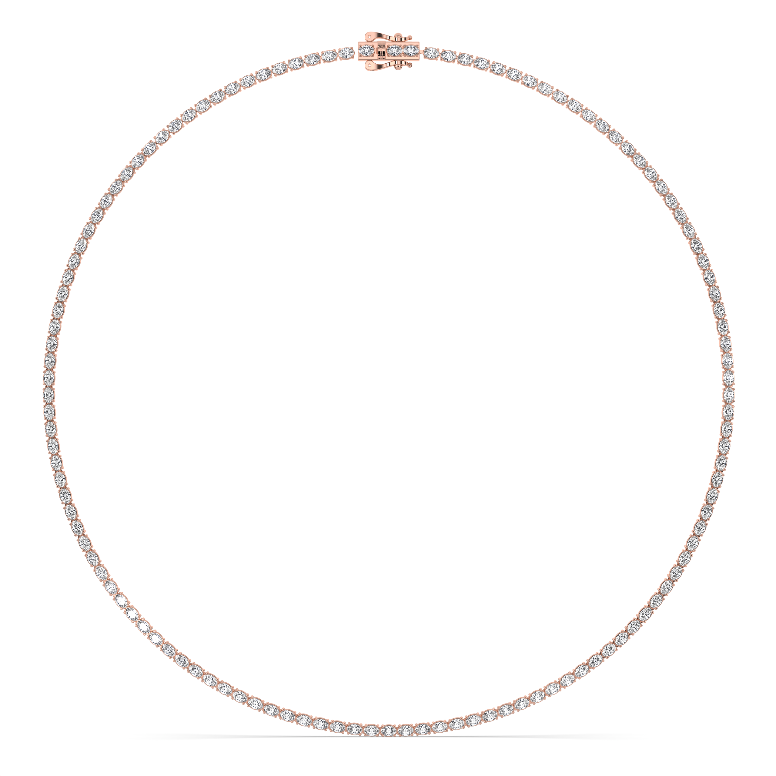 Signature East West Oval Diamond Tennis Necklace