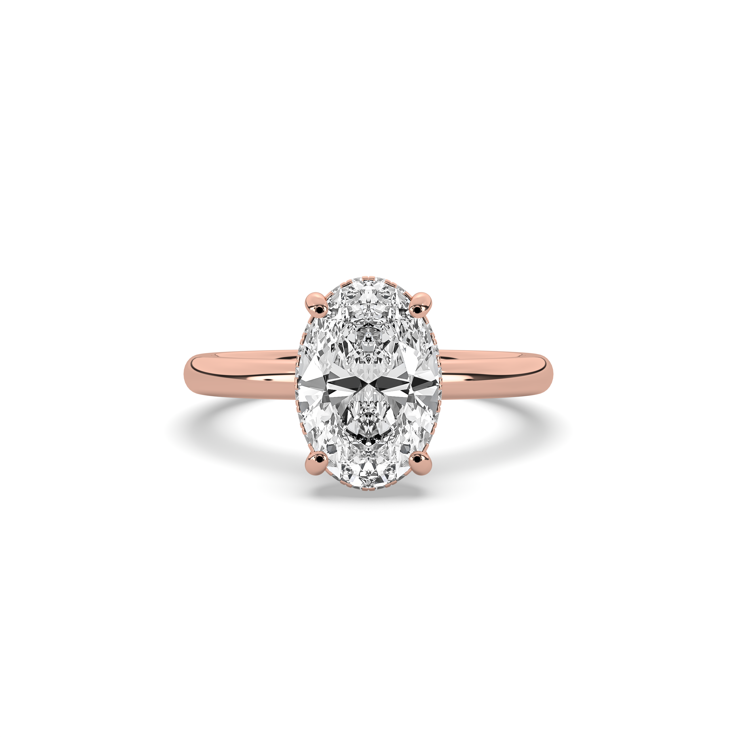 Oval Signature Martini Hidden Halo Solitaire Engagement Ring