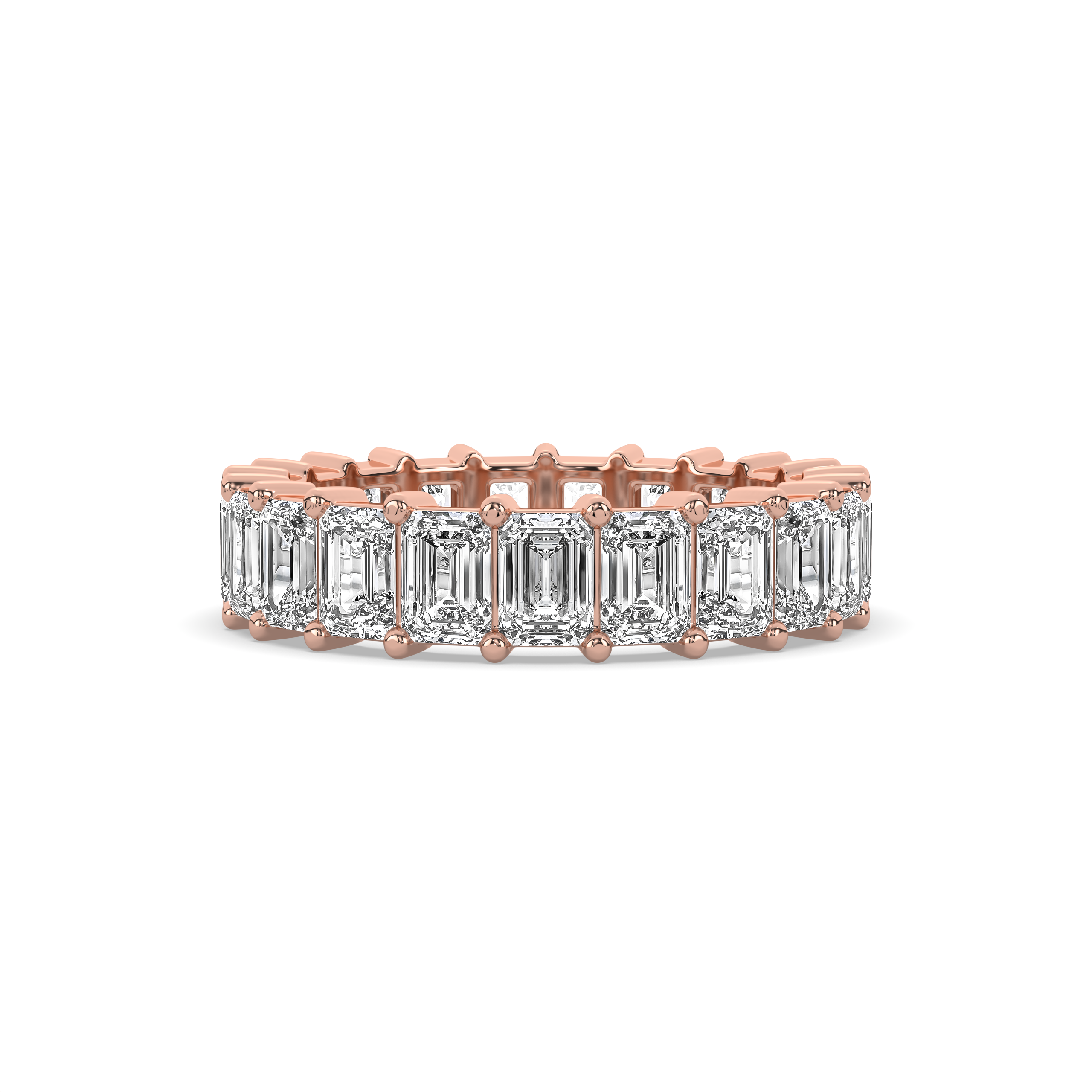 Emerald Cut Diamond Endless Love Eternity Band