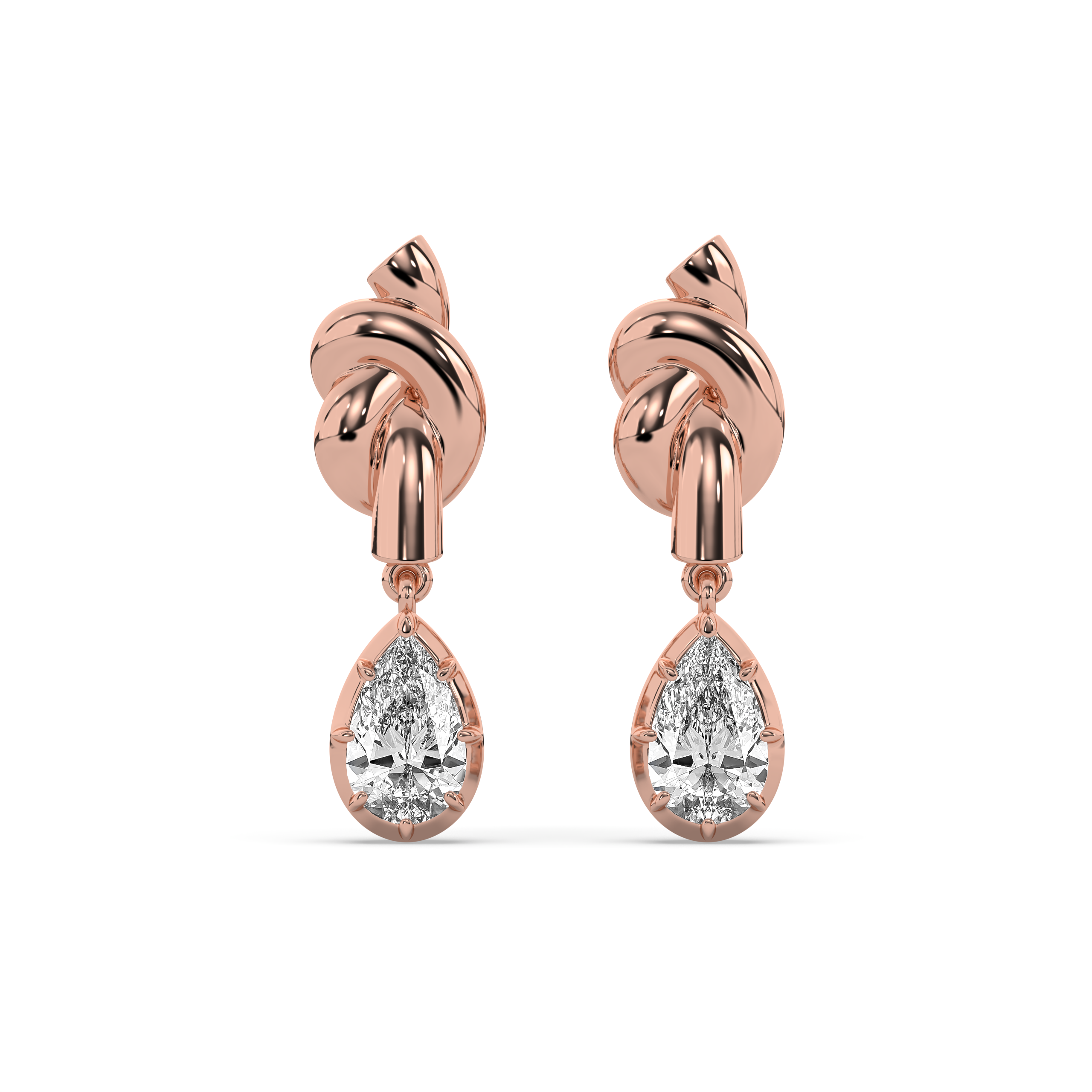 Victoria Knot Diamond Drop Earrings