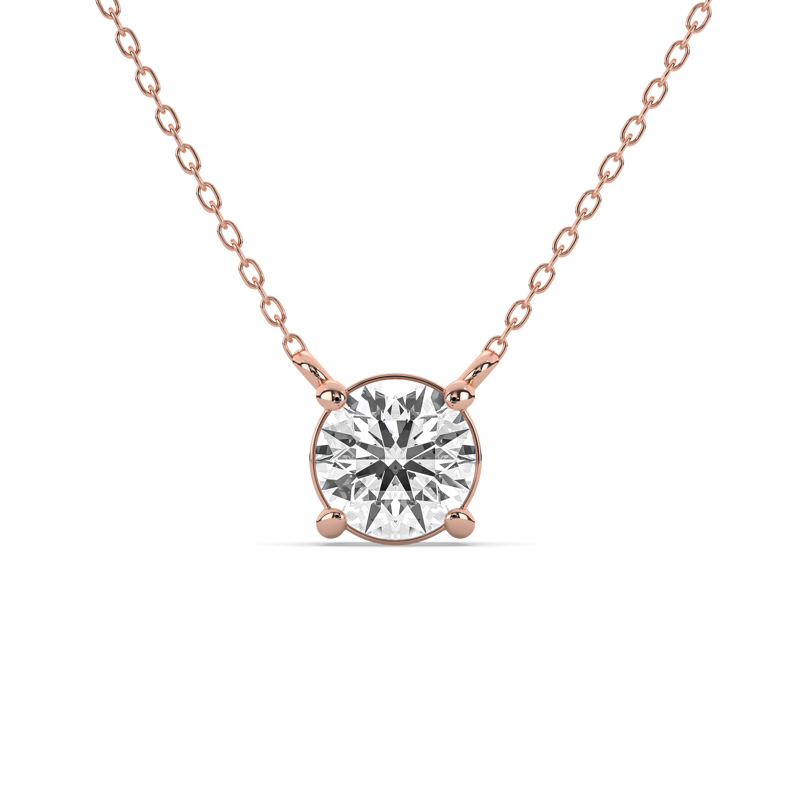 Round Diamond Solitaire Necklace