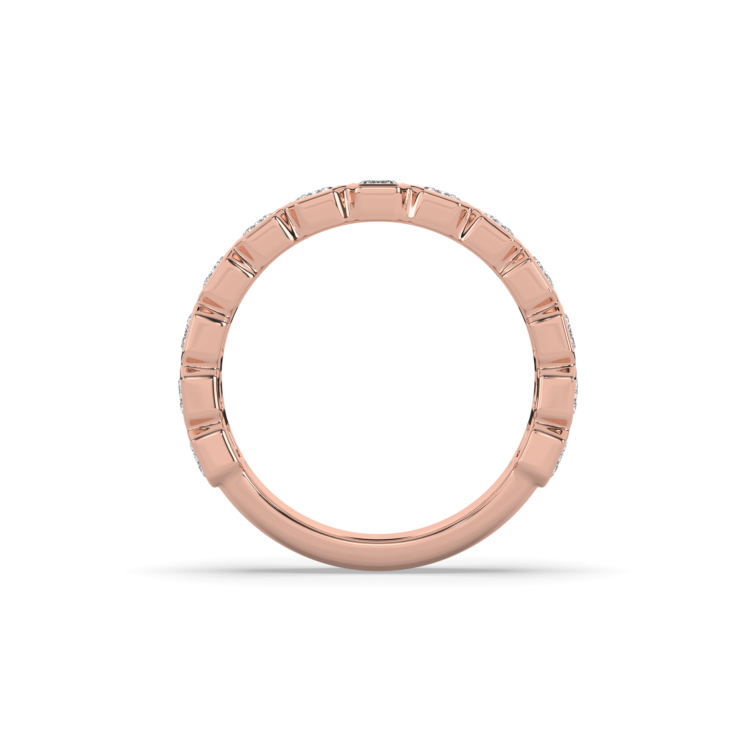 EMERALD DIAMOND BEZEL 3/4 BAND