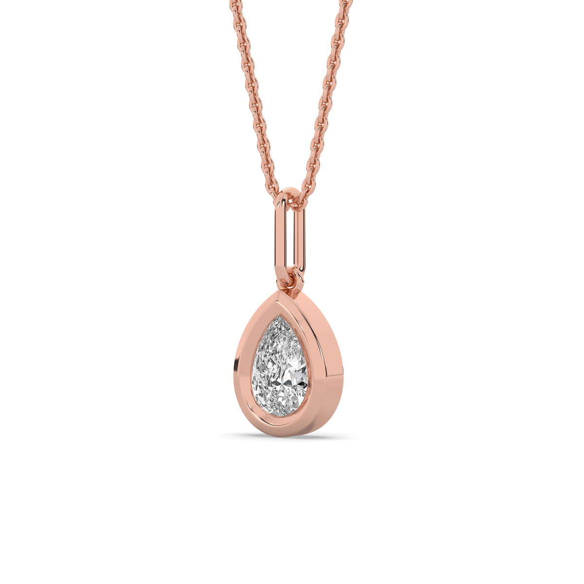 The Bezel Pear Diamond Charm