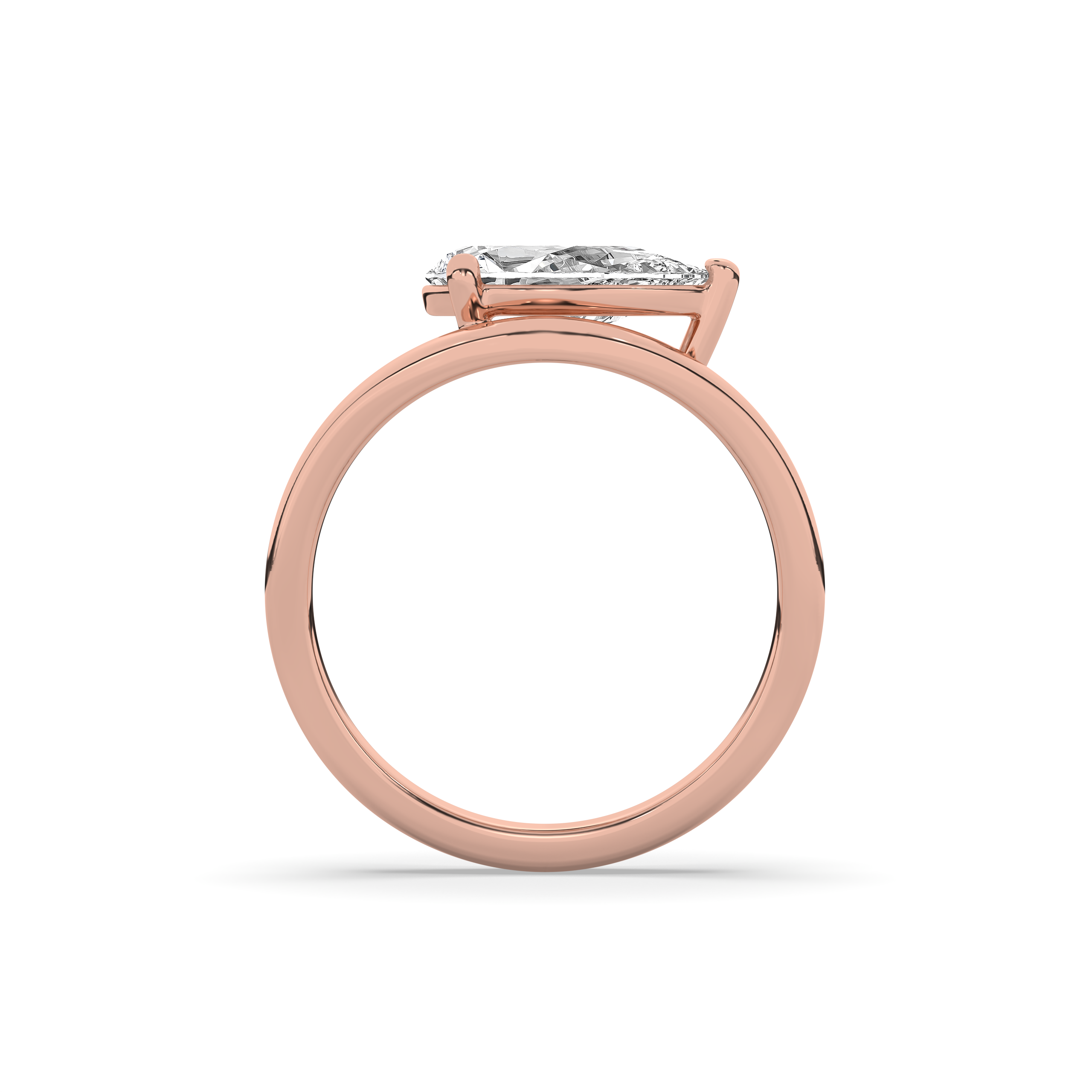 Pear Wave Solitaire Engagement Ring