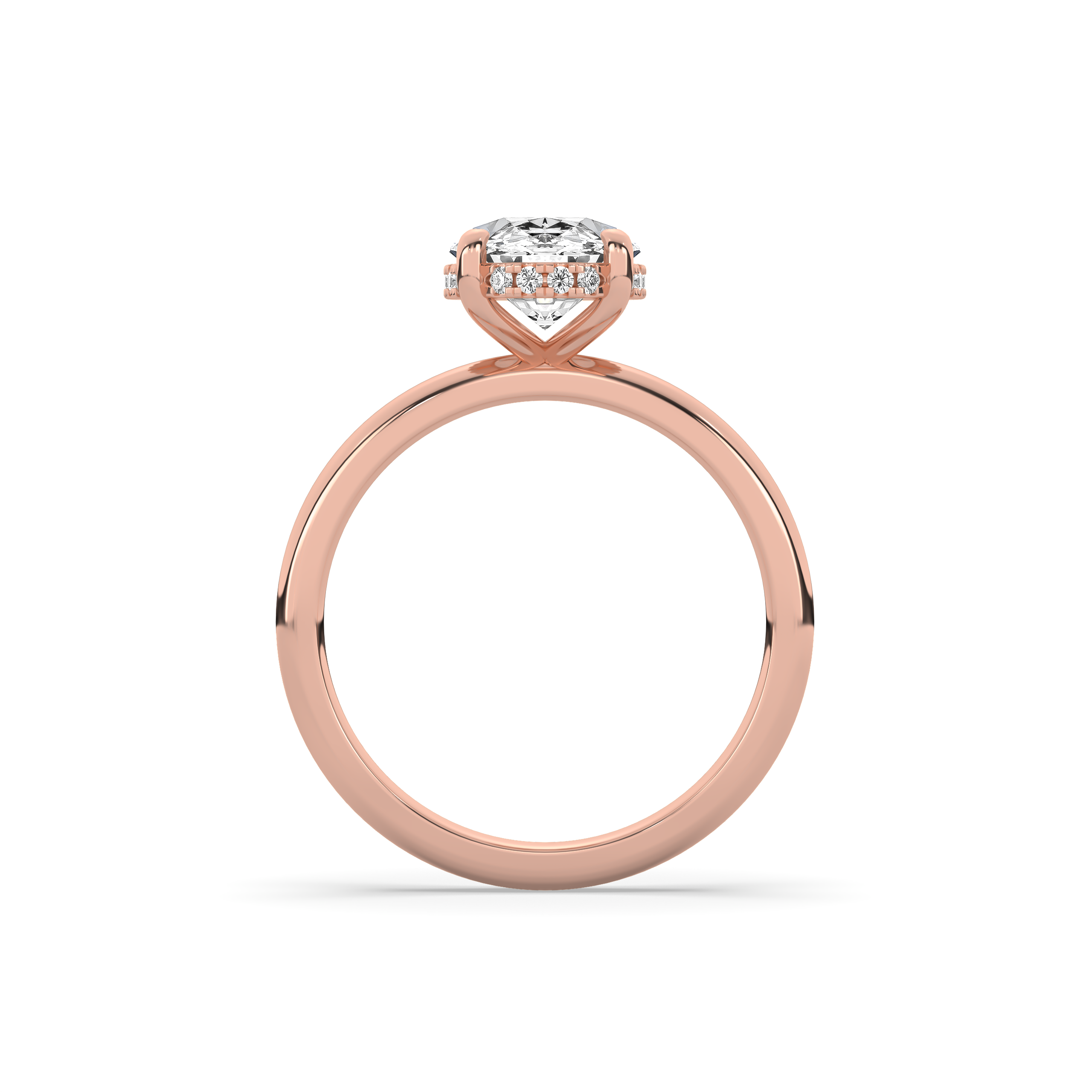 Oval Signature Martini Hidden Halo Solitaire Engagement Ring