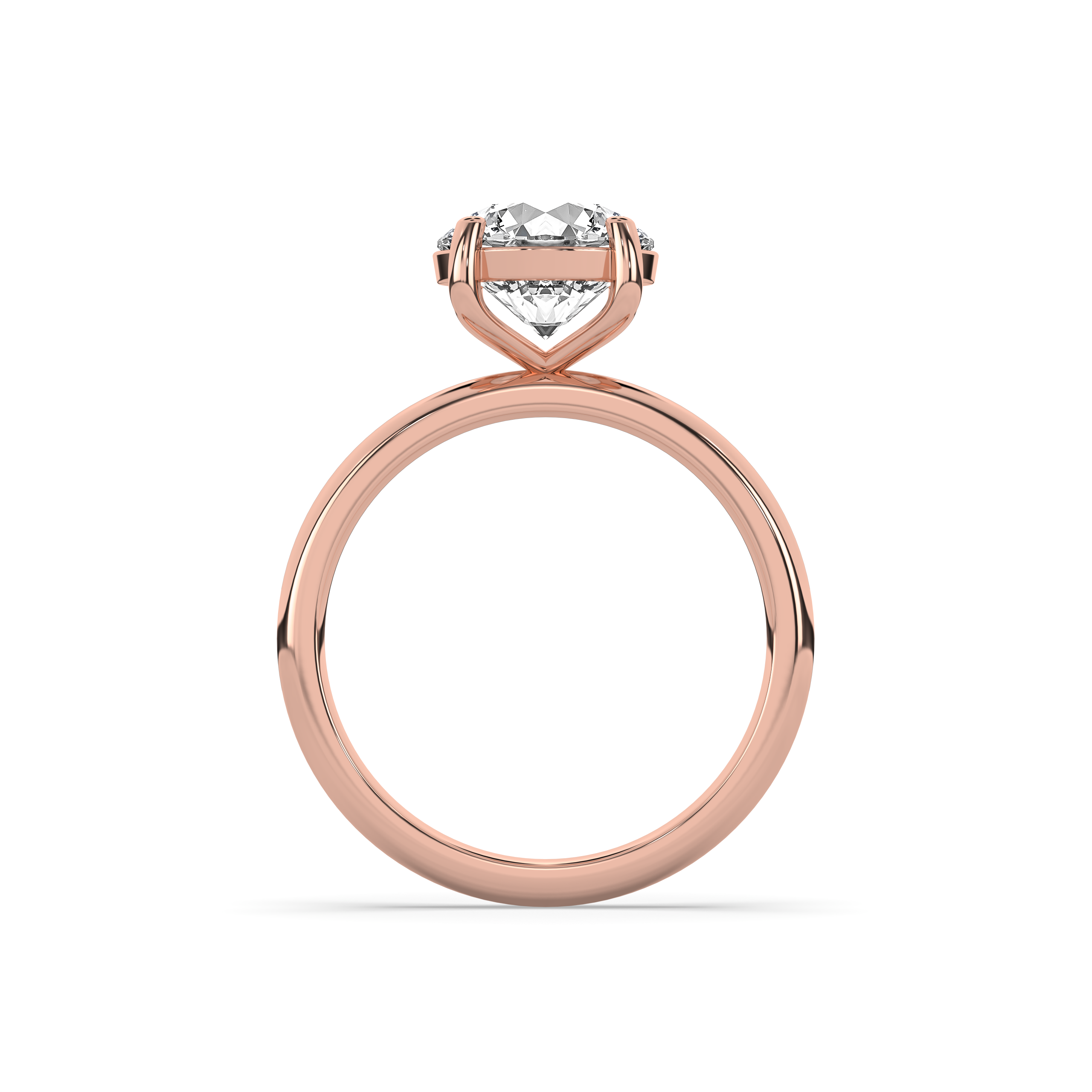 Round Signature Solitaire Engagement Ring