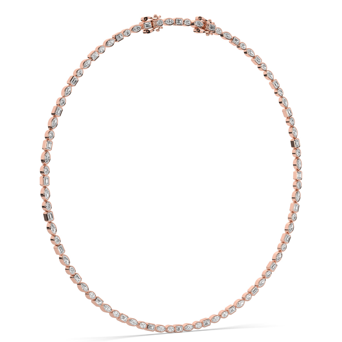 The Bezel Mixed-Cut Diamond Tennis Necklace