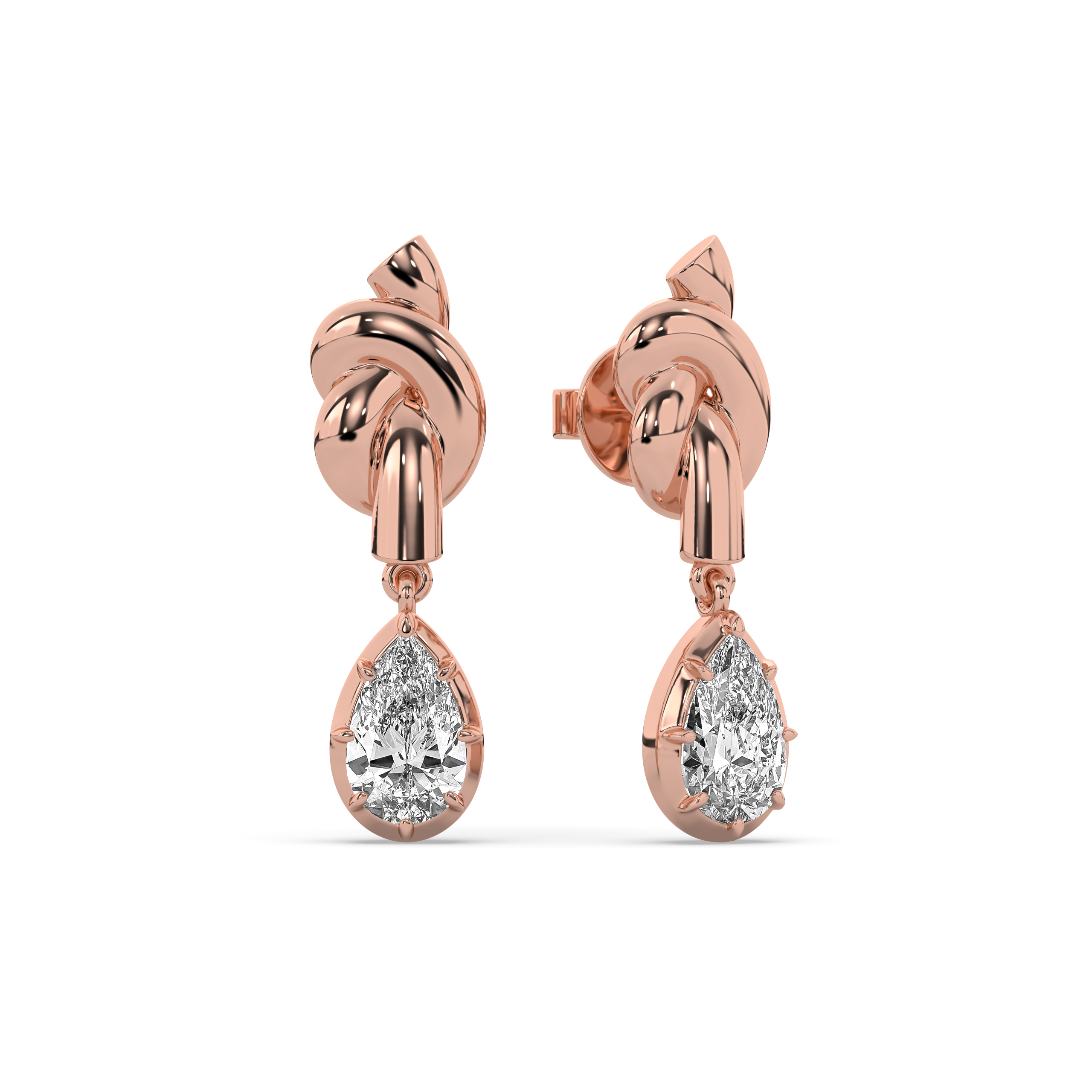 Victoria Knot Diamond Drop Earrings