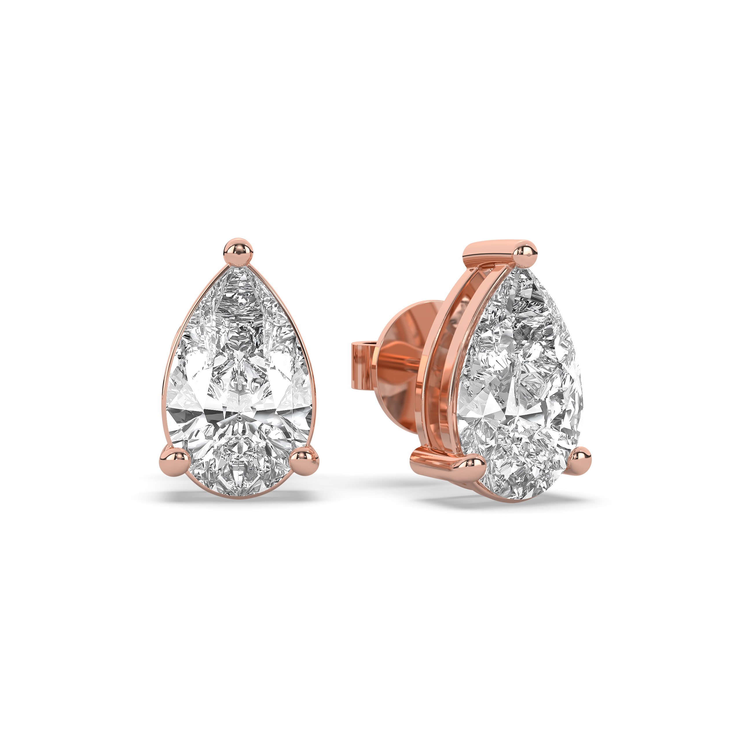 Pear Diamond Solitaire Studs