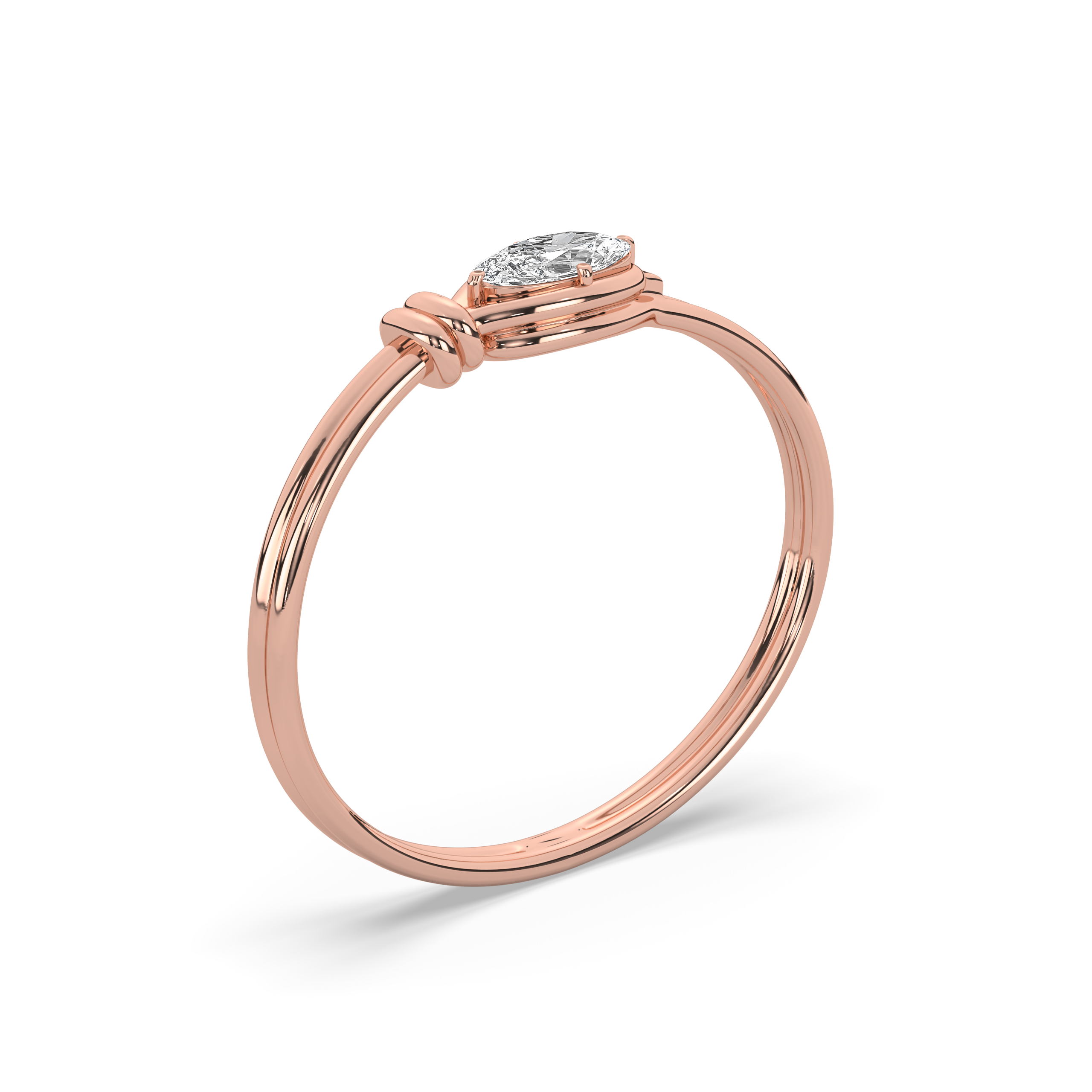Pear-shaped lab-grown diamond stud earring in 14k yellow gold with a bezel setting