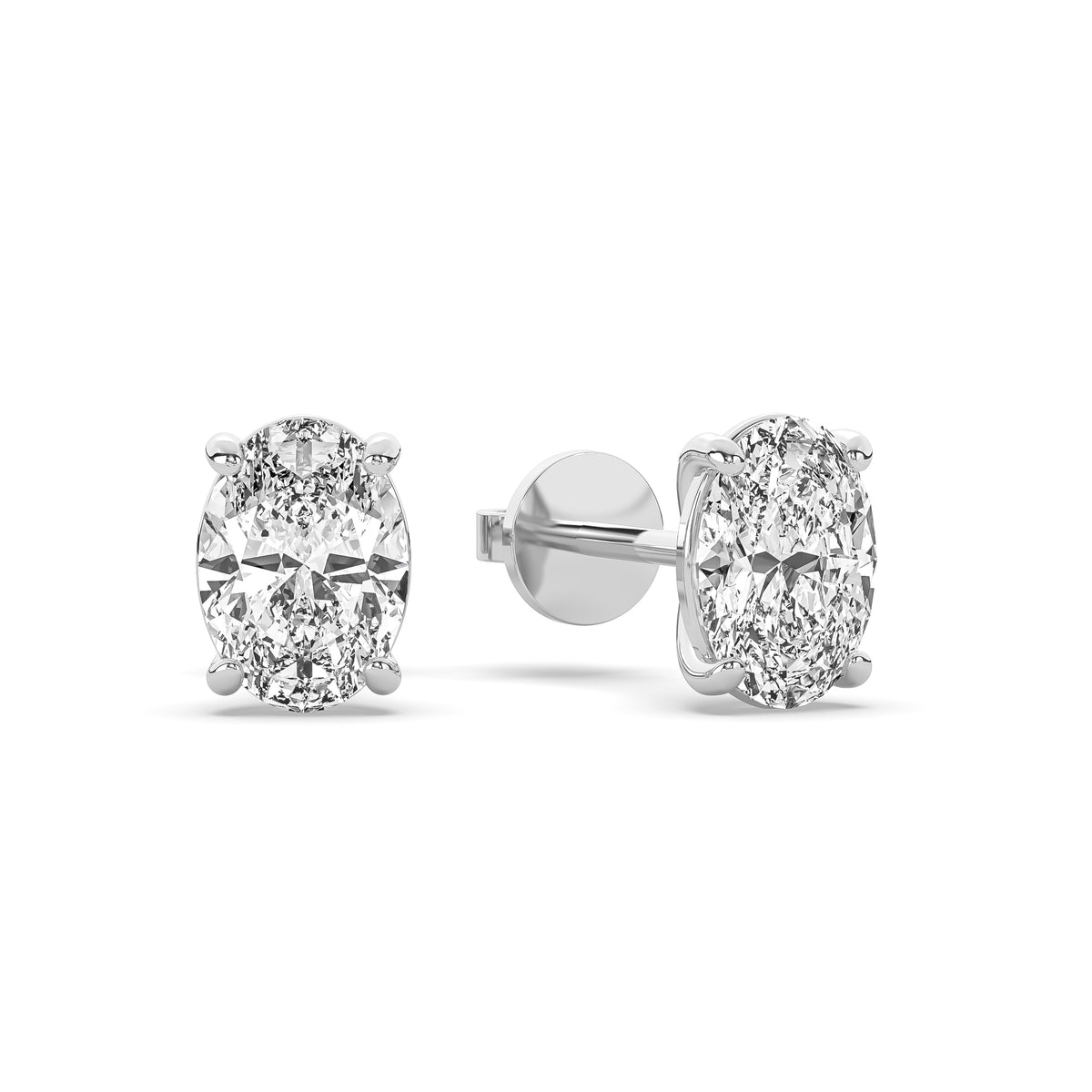 The Oval Diamond Martini Stud Earrings