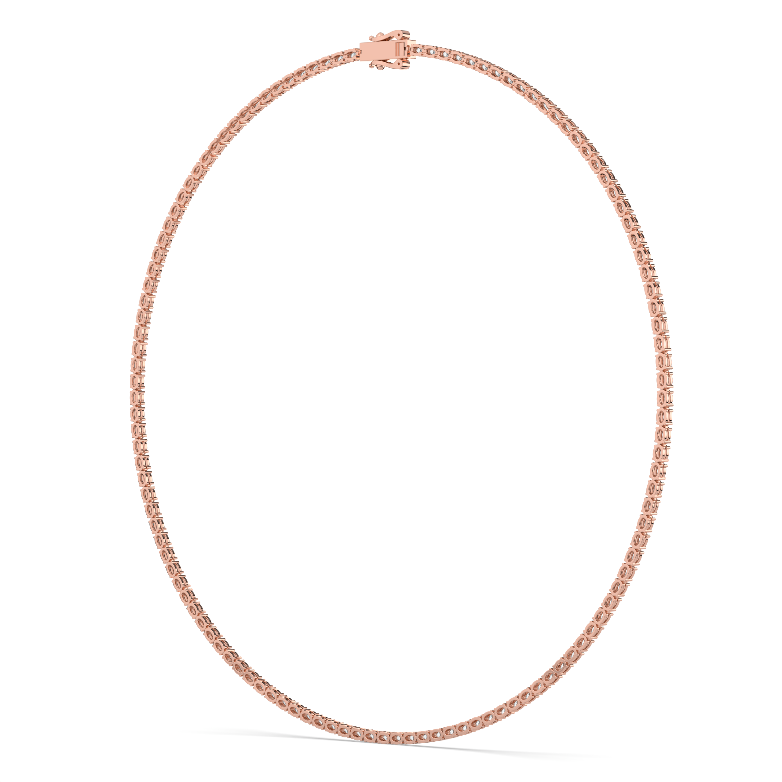Signature East West Oval Diamond Tennis Necklace