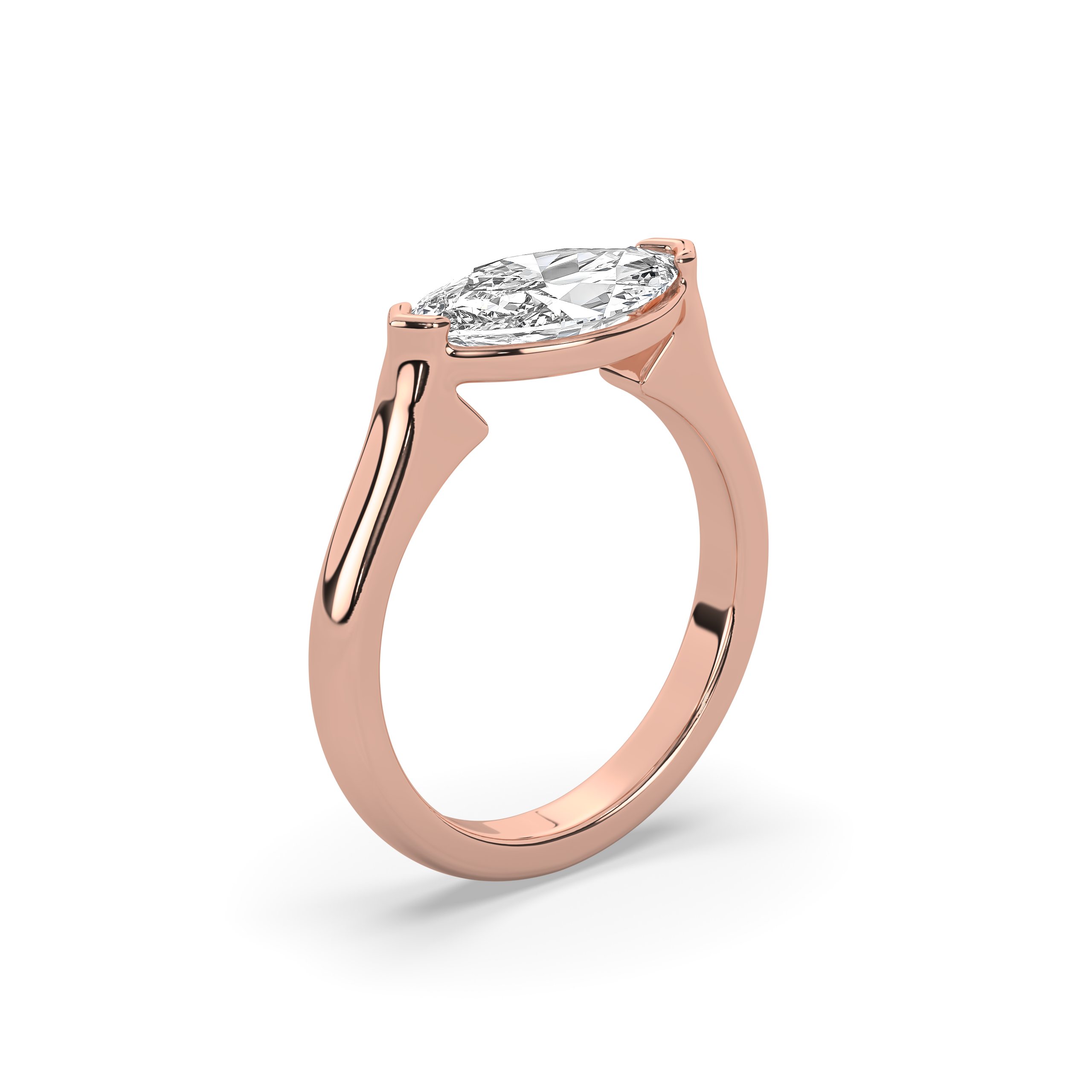 Marquise Floating Solitaire Ring