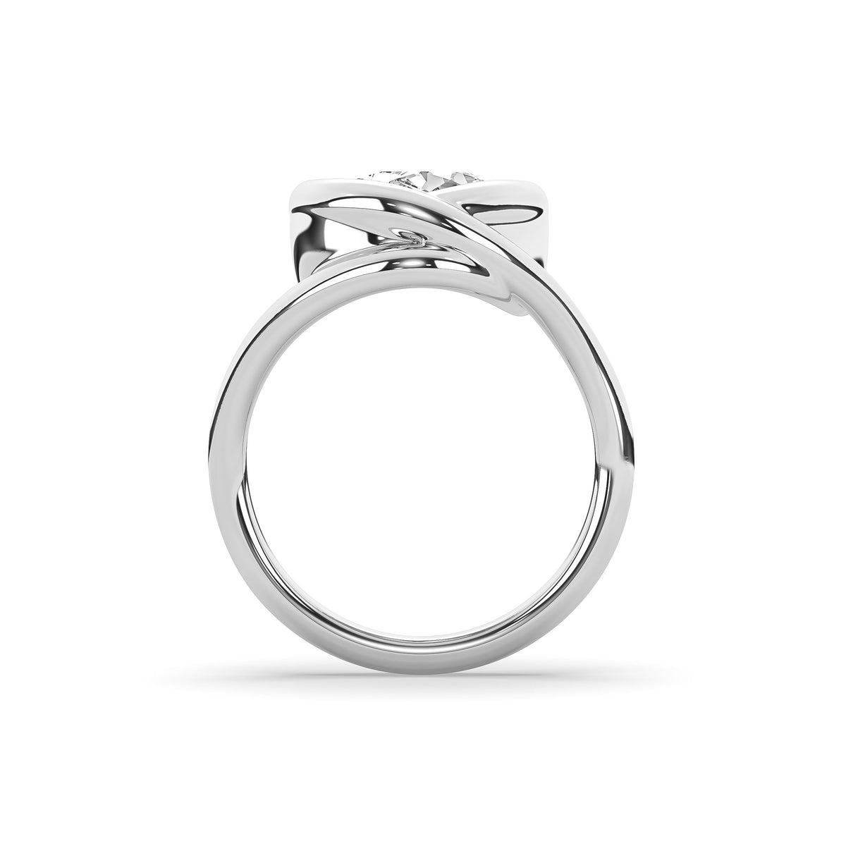 The Oval Diamond Wave Solitaire Ring