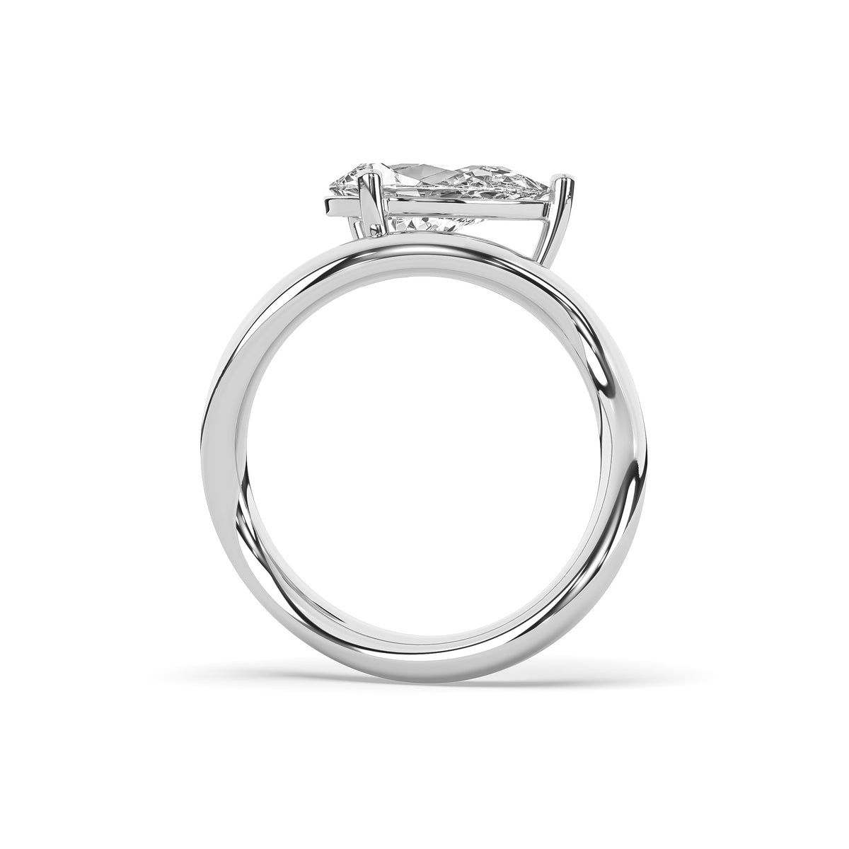 The Pear Diamond Wave Signet Ring