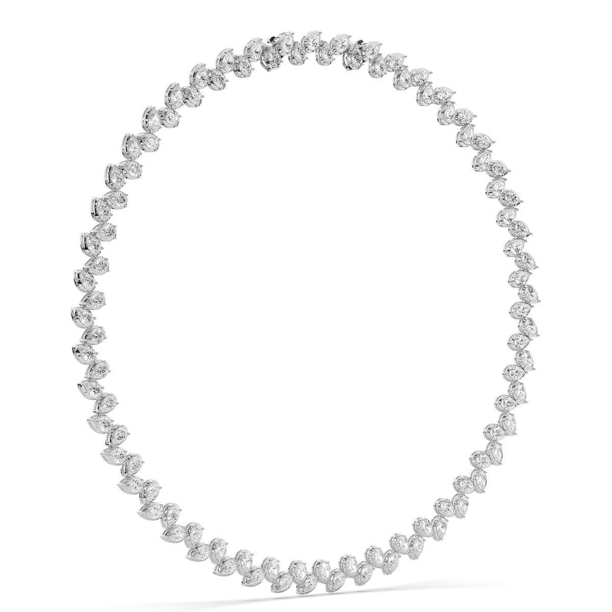 The Reverse Pear Diamond Tennis Necklace