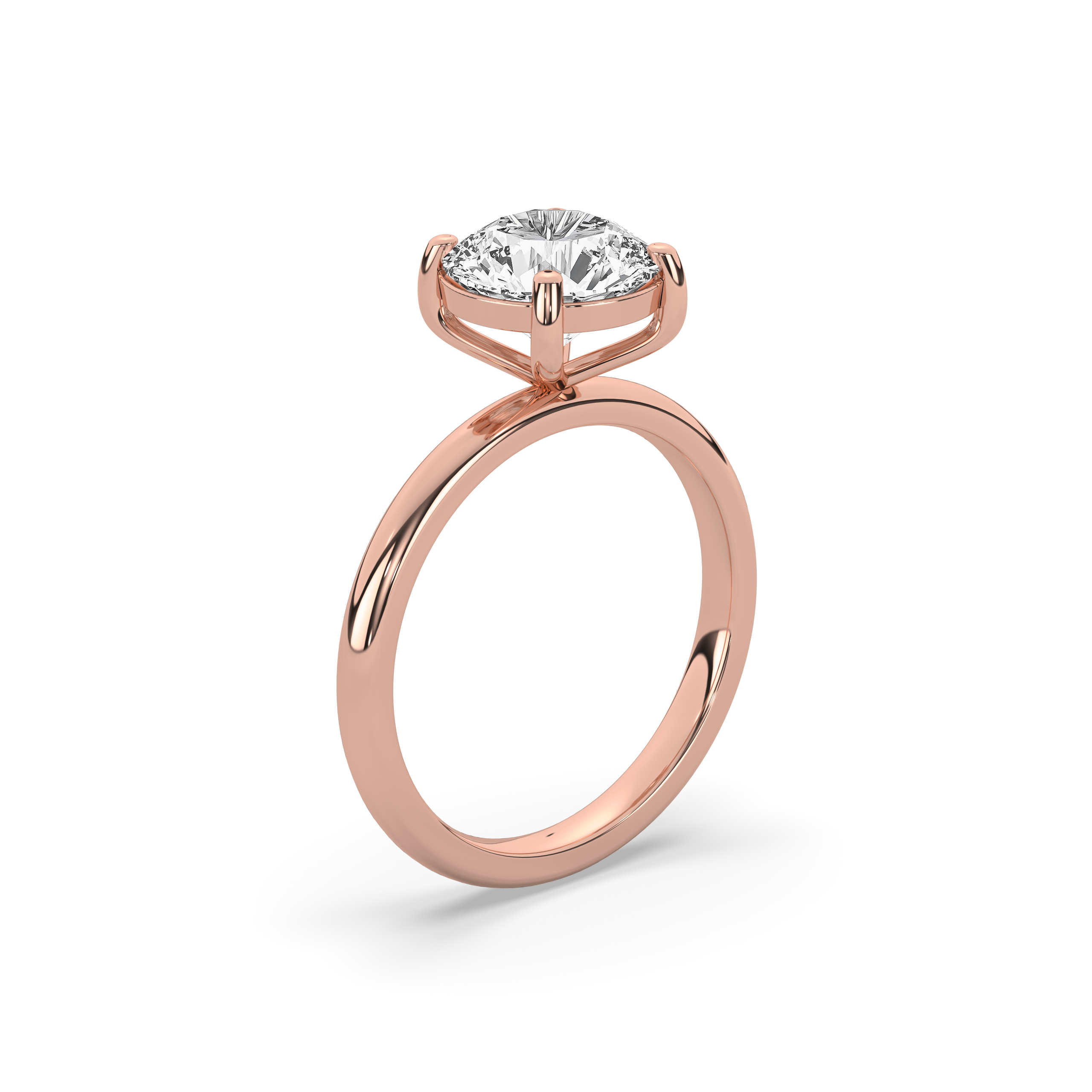 Round Signature Solitaire Engagement Ring